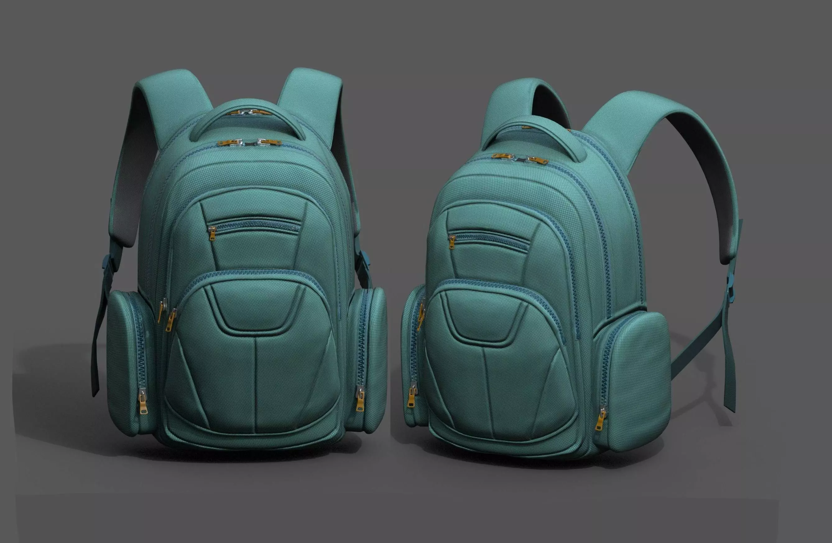 Backpack Camping Generic military combat soldier armor scifi  Low-poly 3D model_0