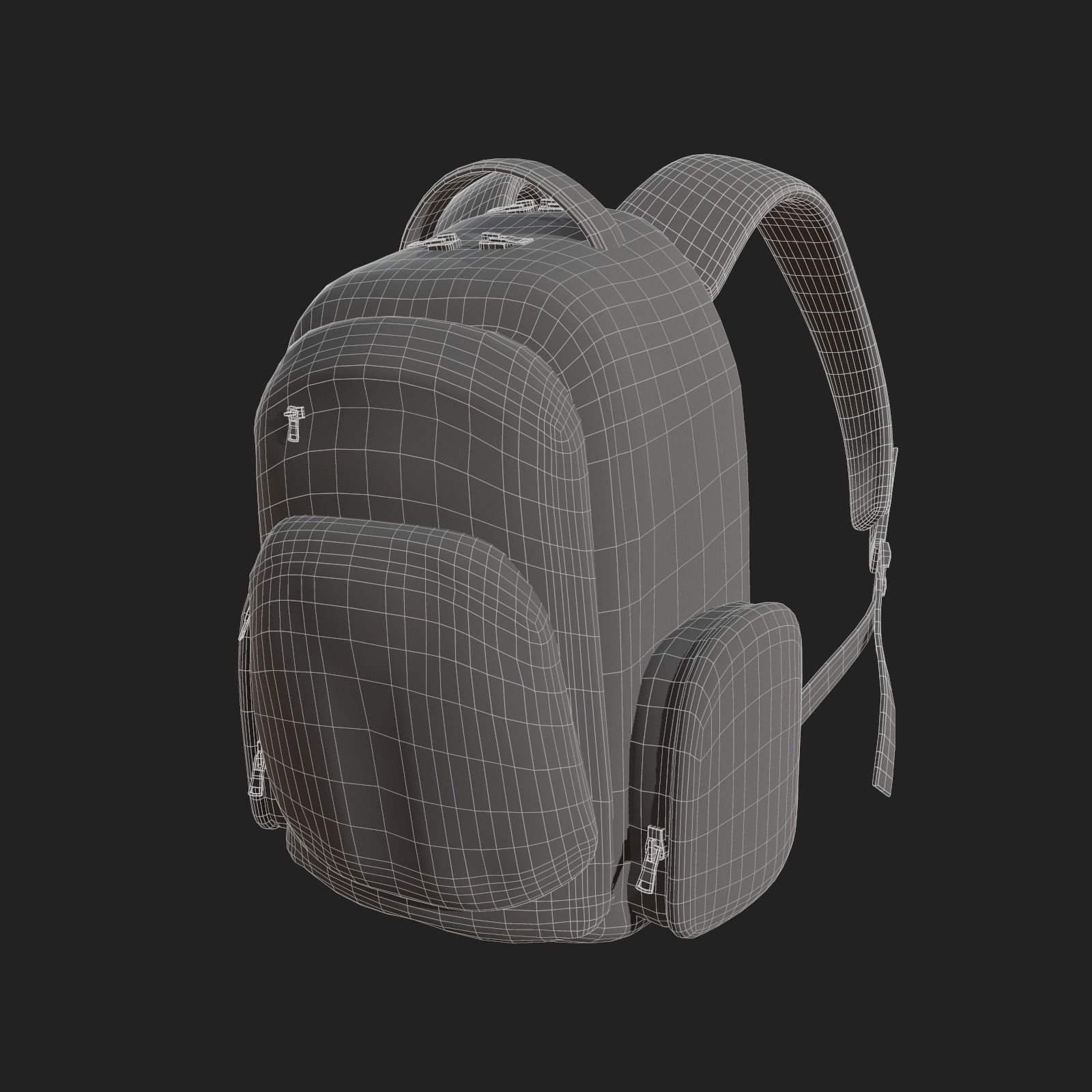 Backpack Camping Generic military combat soldier armor scifi  Low-poly 3D model_12