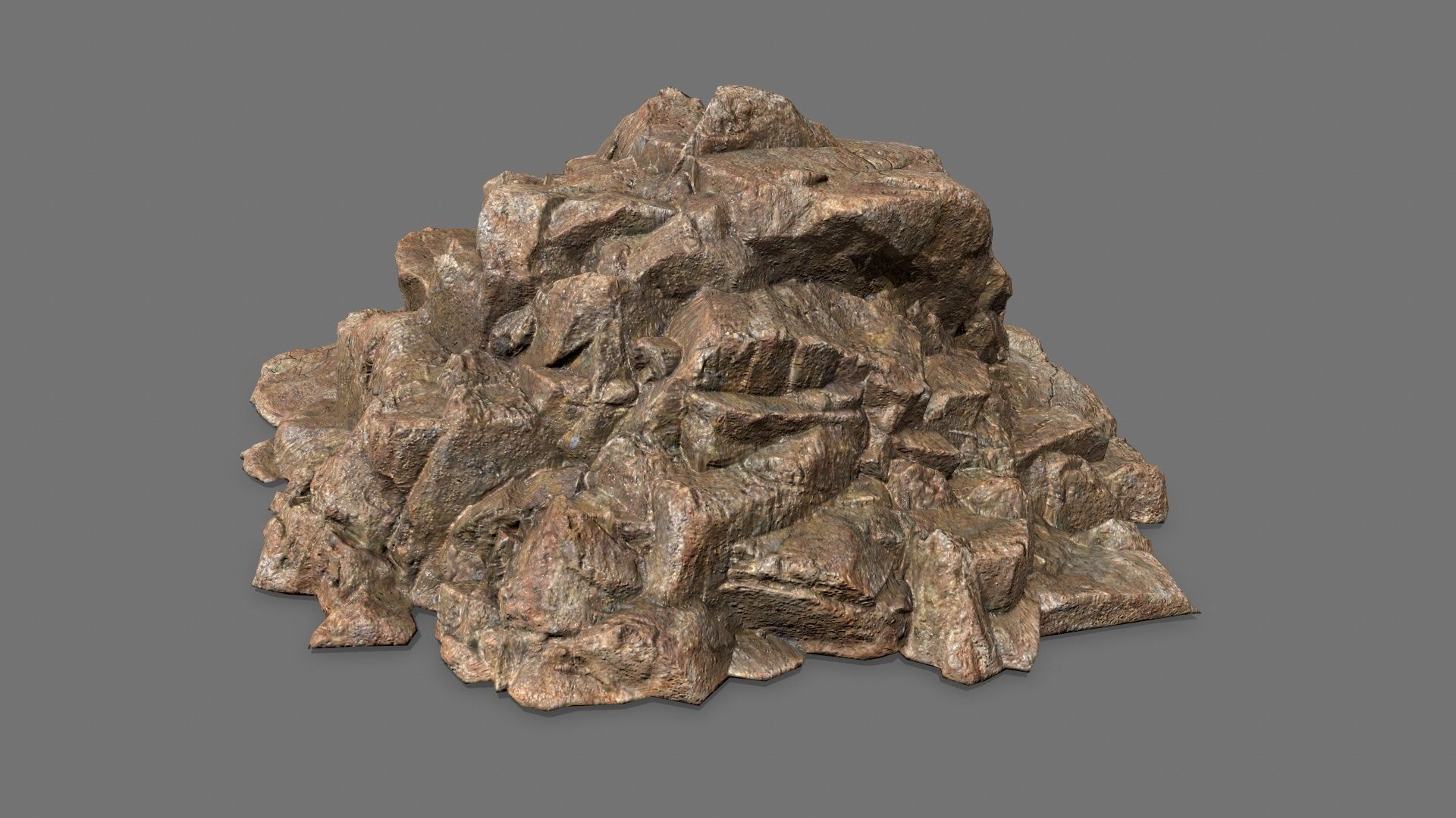 Rock Set Low-poly 3D model_8