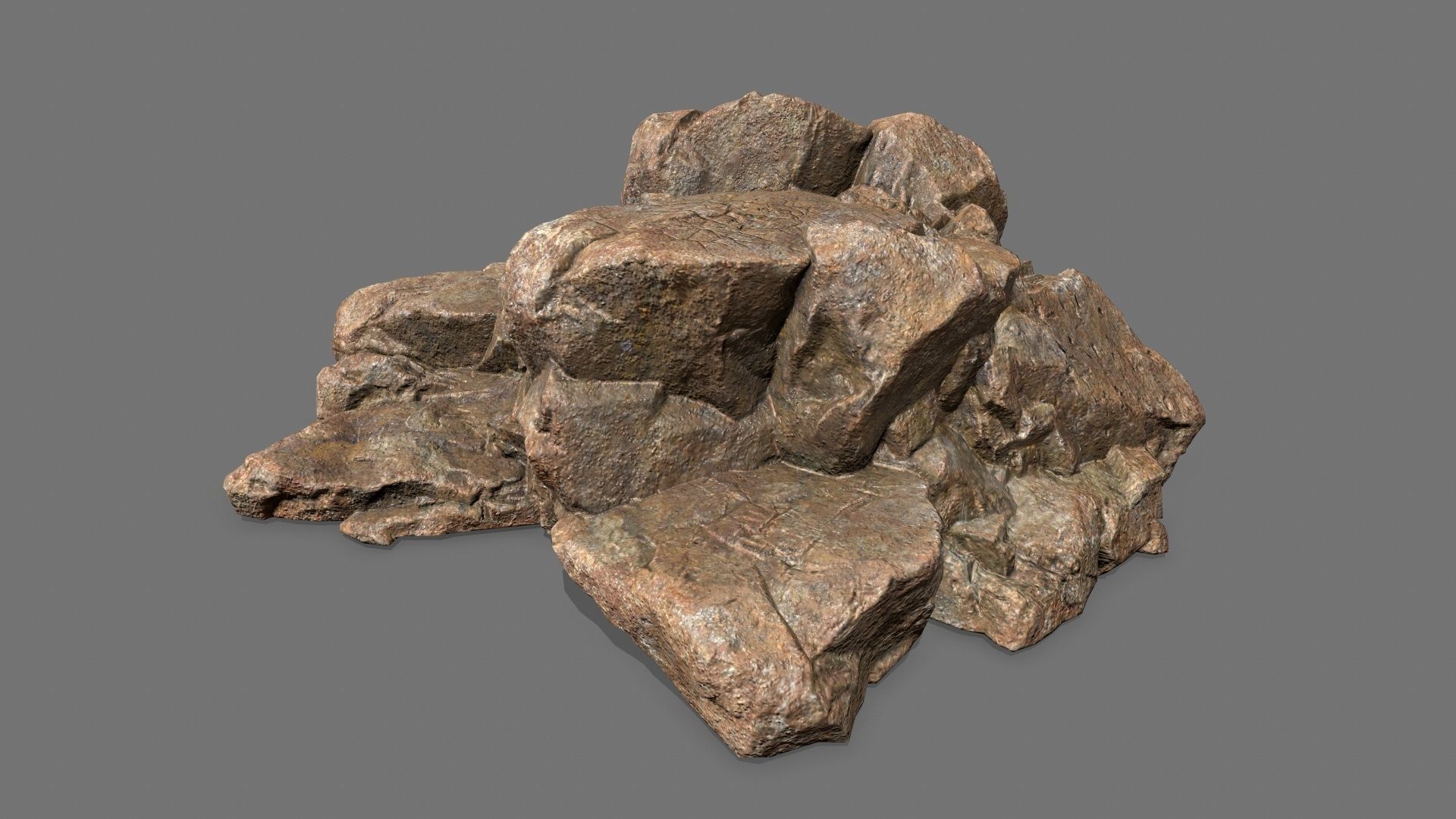 Rock Set Low-poly 3D model_10