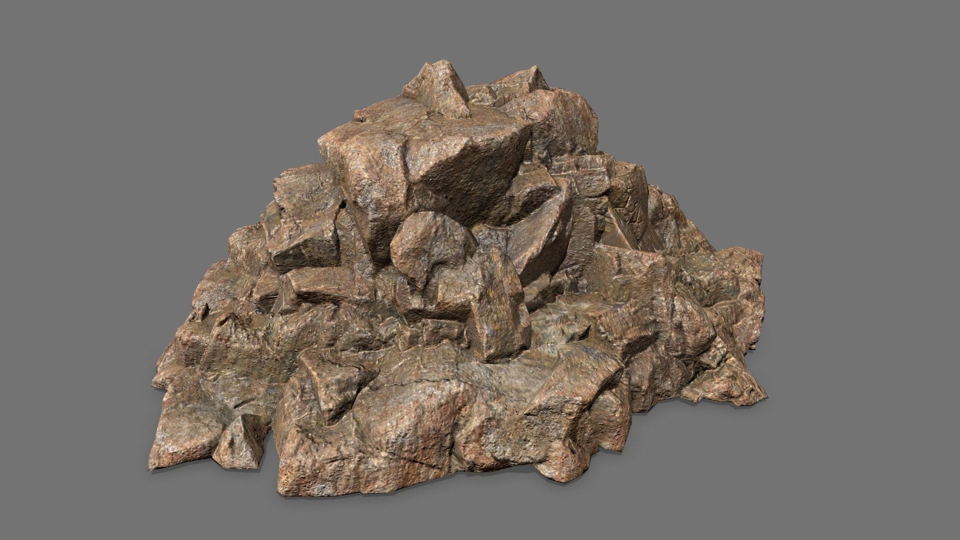 Rock Set Low-poly 3D model_7