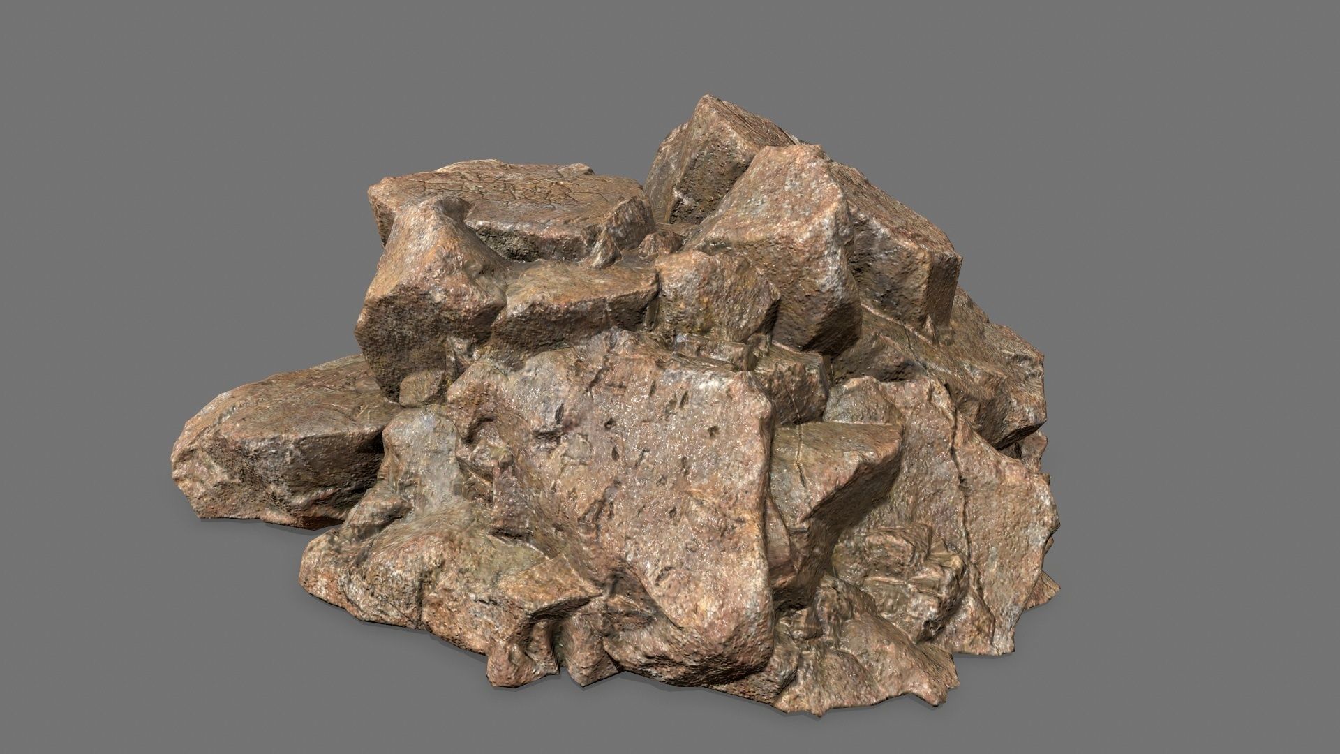 Rock Set Low-poly 3D model_9