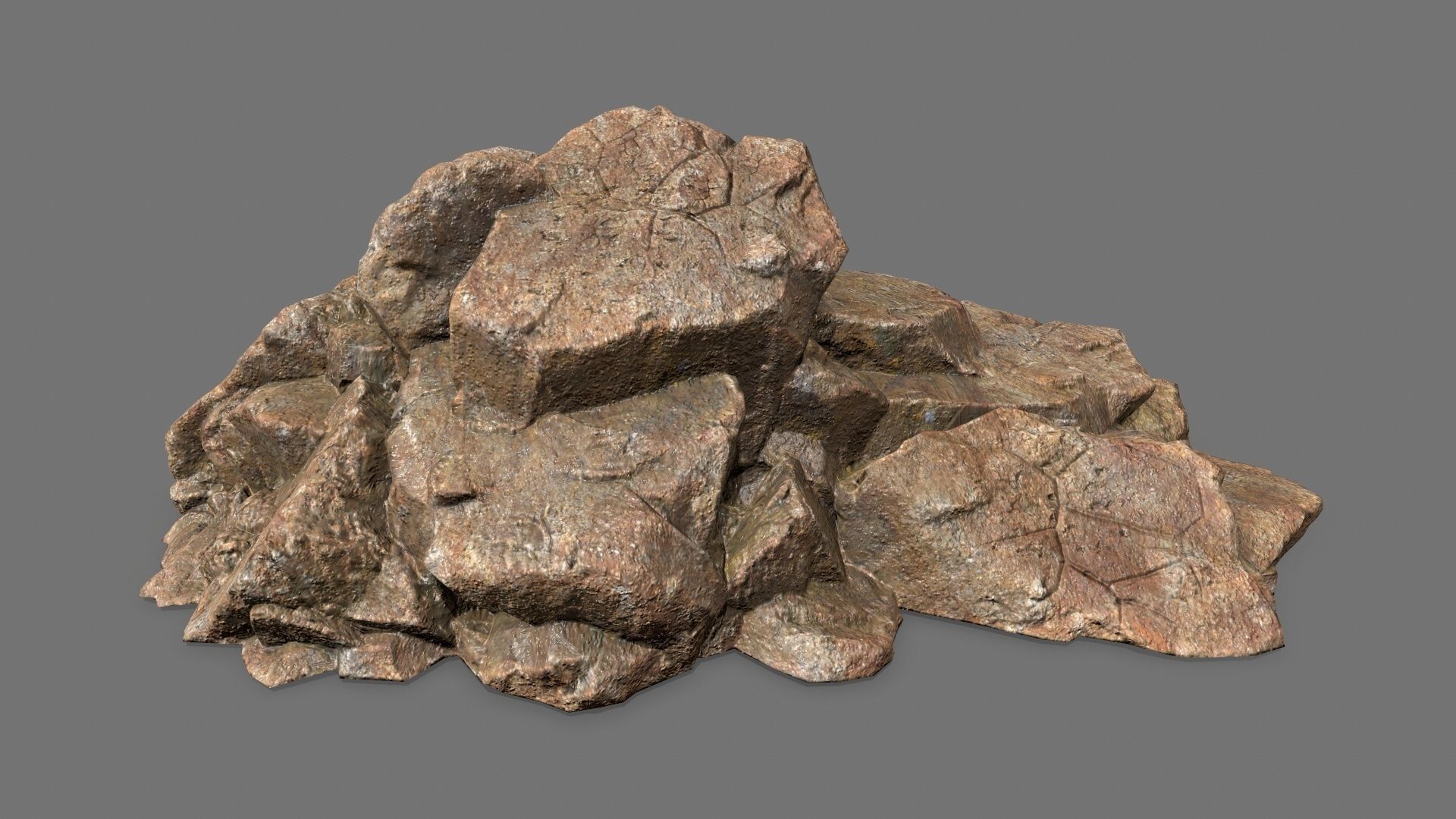 Rock Set Low-poly 3D model_12