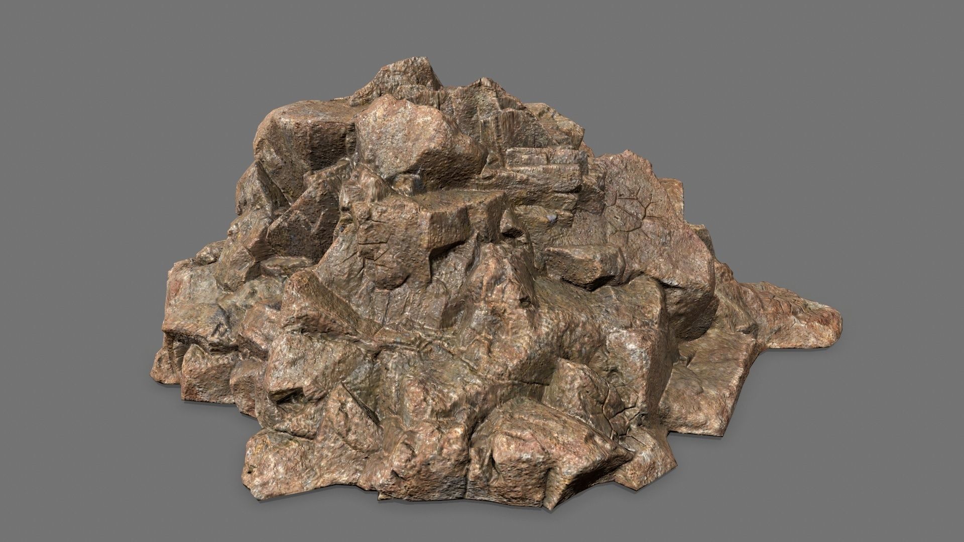 Rock Set Low-poly 3D model_6