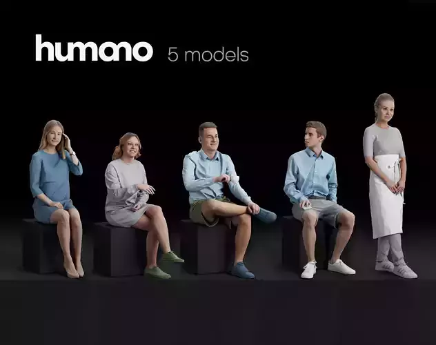 Humano 5-Pack - CAFE - RESTAURANT - BAR - 5x 3D models 06A 3D Model Collection