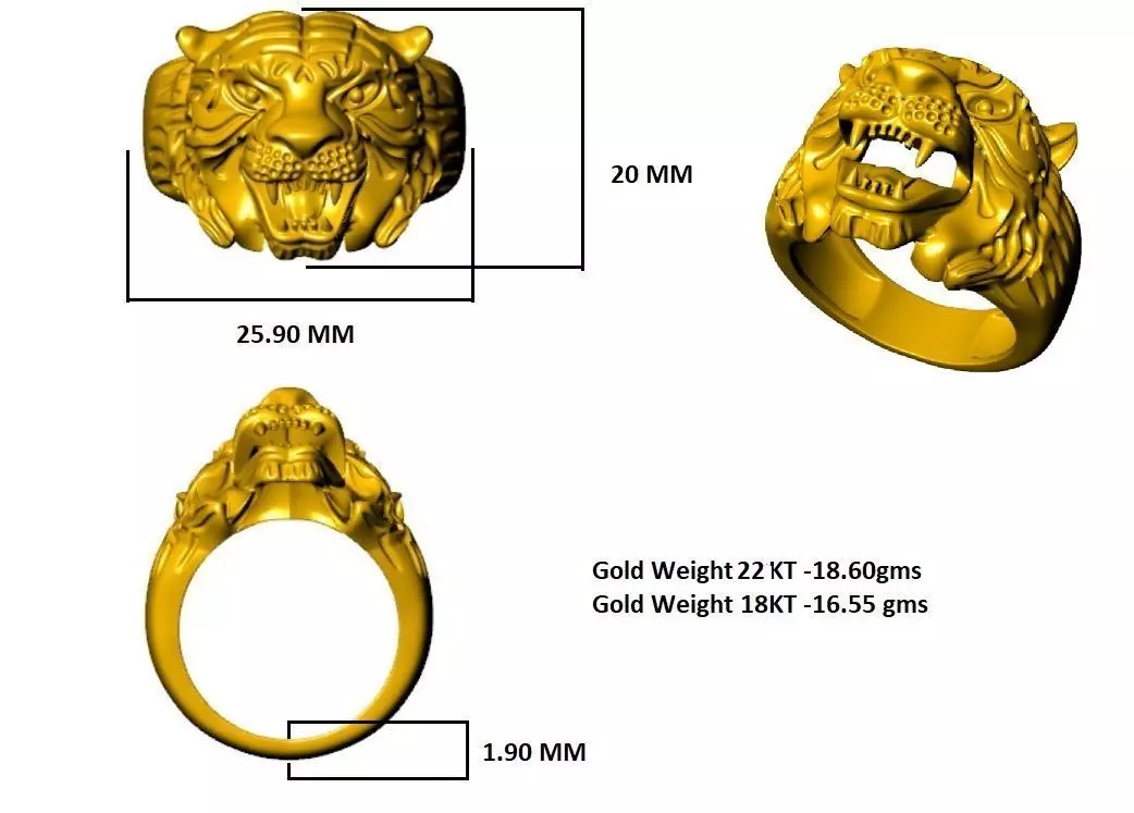 Tiger Ring 3d print model  3D print model_0