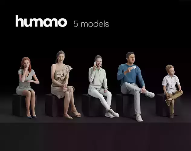 Humano 5-Pack - CAFE - RESTAURANT - BAR - 5x 3D models 06B 3D Model Collection