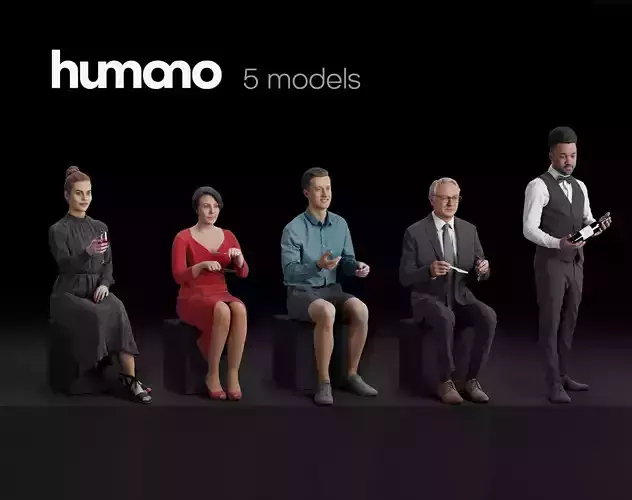 Humano 5-Pack - CAFE - RESTAURANT - BAR - 5x 3D models 06C 3D Model Collection