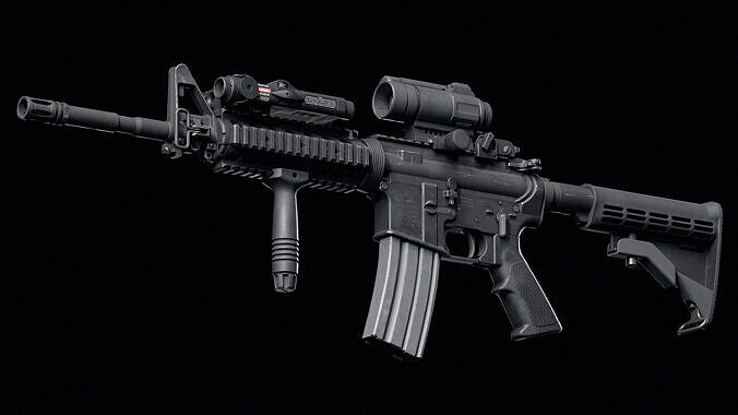 M4A1 CompM4-PEQ2A Low-poly 3D model