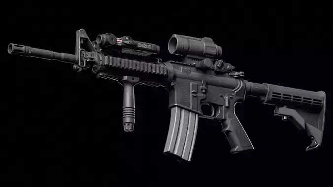 M4A1 CompM4-PEQ2A Low-poly 3D model