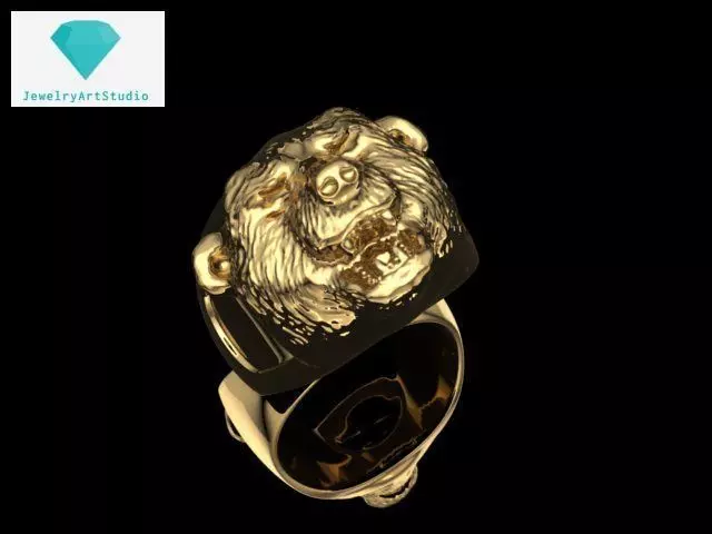 Bear ring for men JAS Free 3D print model