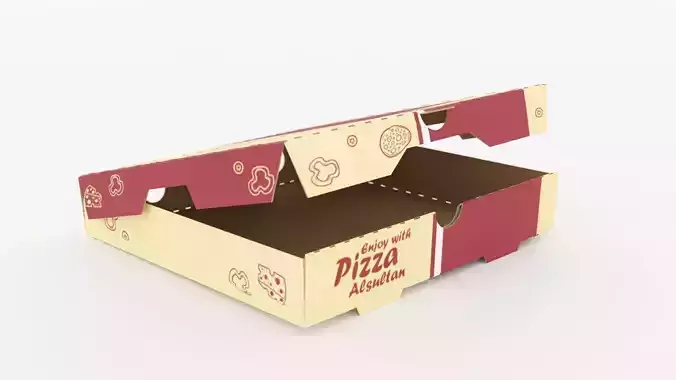 Pizza Box 3D Model Cycles blender