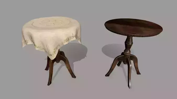 Table wooden with round top