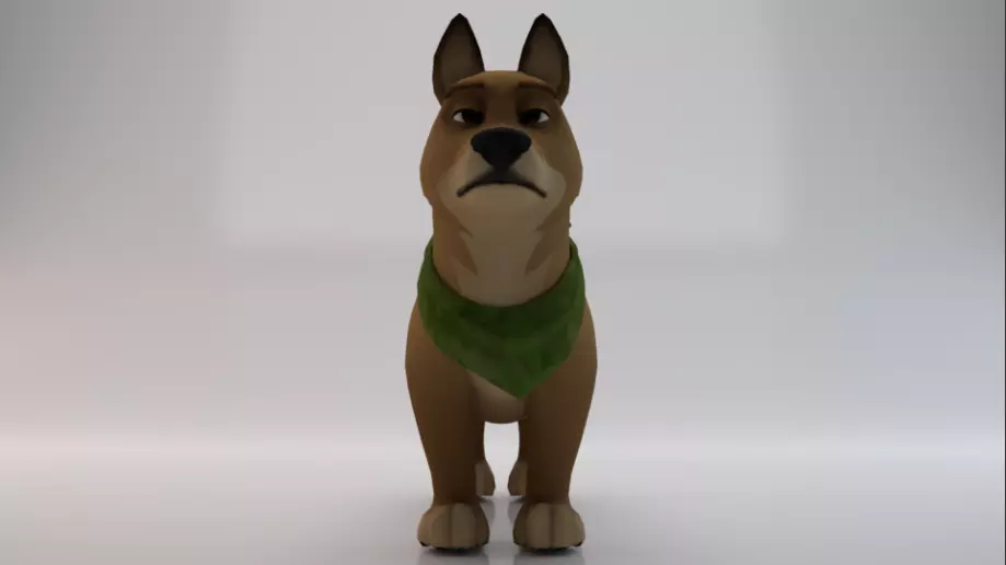 3D Dog Low-poly 3D model