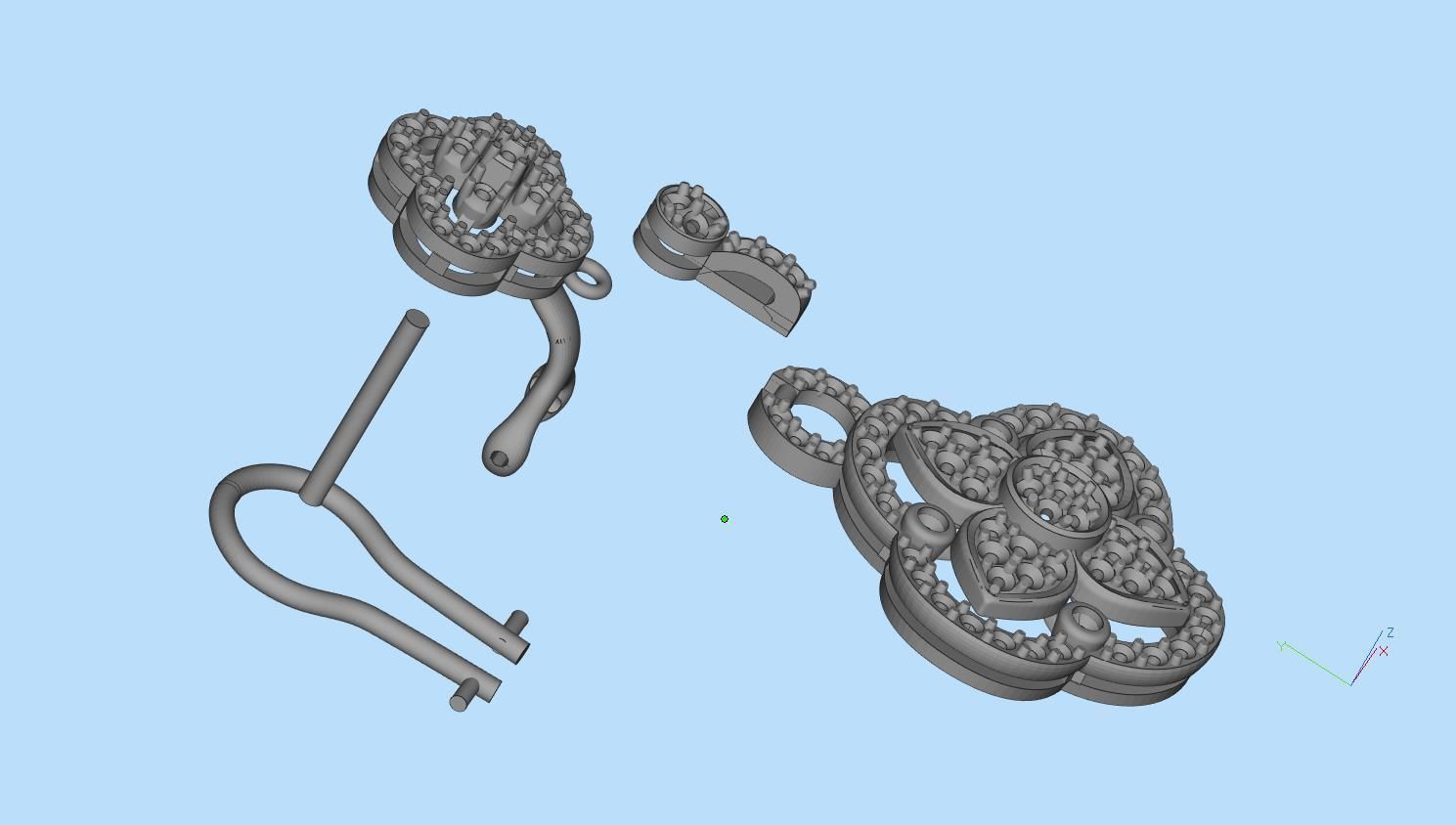 earrings boat with rope 3D print model_16