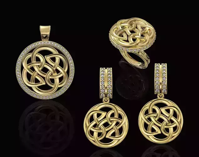 Celtic Knot Set 3D Model Collection