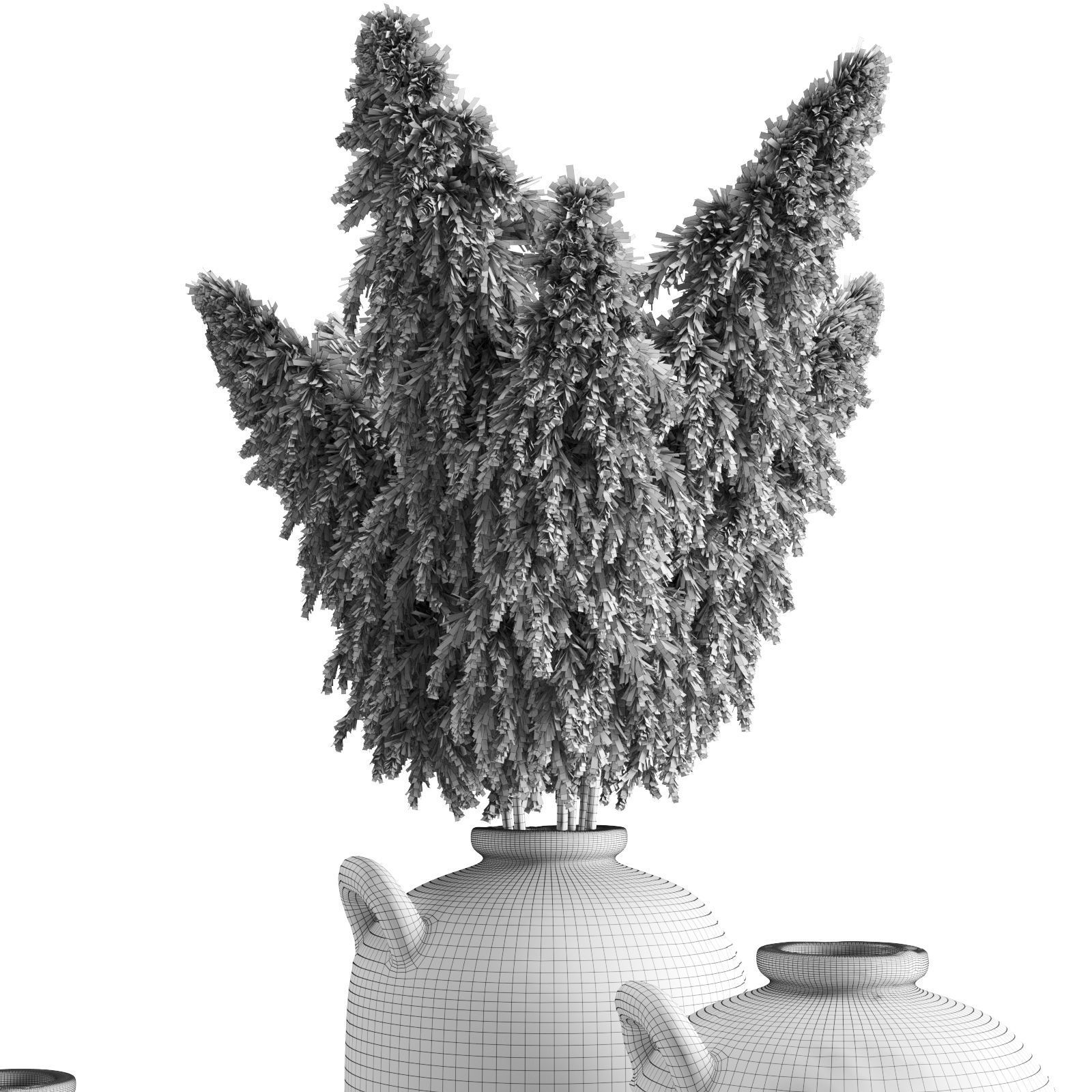 Pampas grass and vases rh 19th spanish water vessel 3D model_6