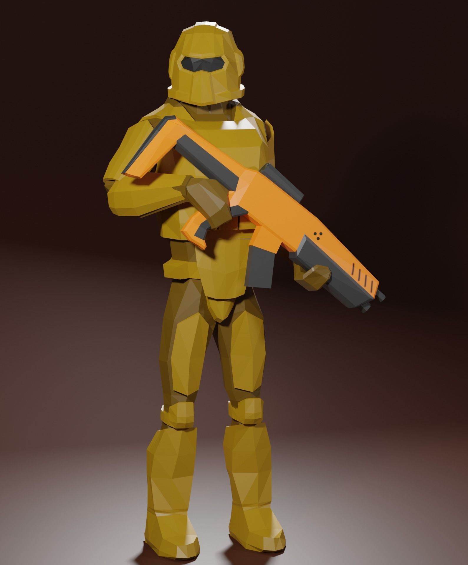 Sci - Fi Marine Low Poly for AR and VR Low-poly 3D model_2
