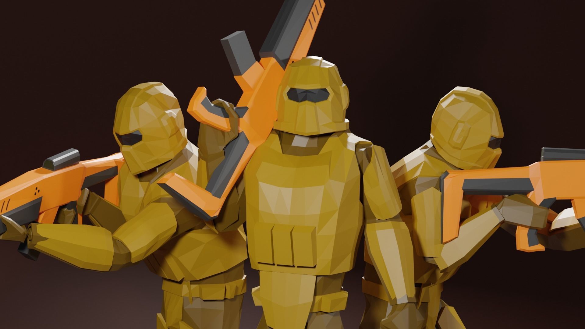 Sci - Fi Marine Low Poly for AR and VR Low-poly 3D model_1