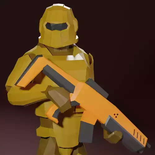 Sci - Fi Marine Low Poly for AR and VR Low-poly 3D model Sci - Fi Marine Low Poly for AR and VR Low-poly 3D model