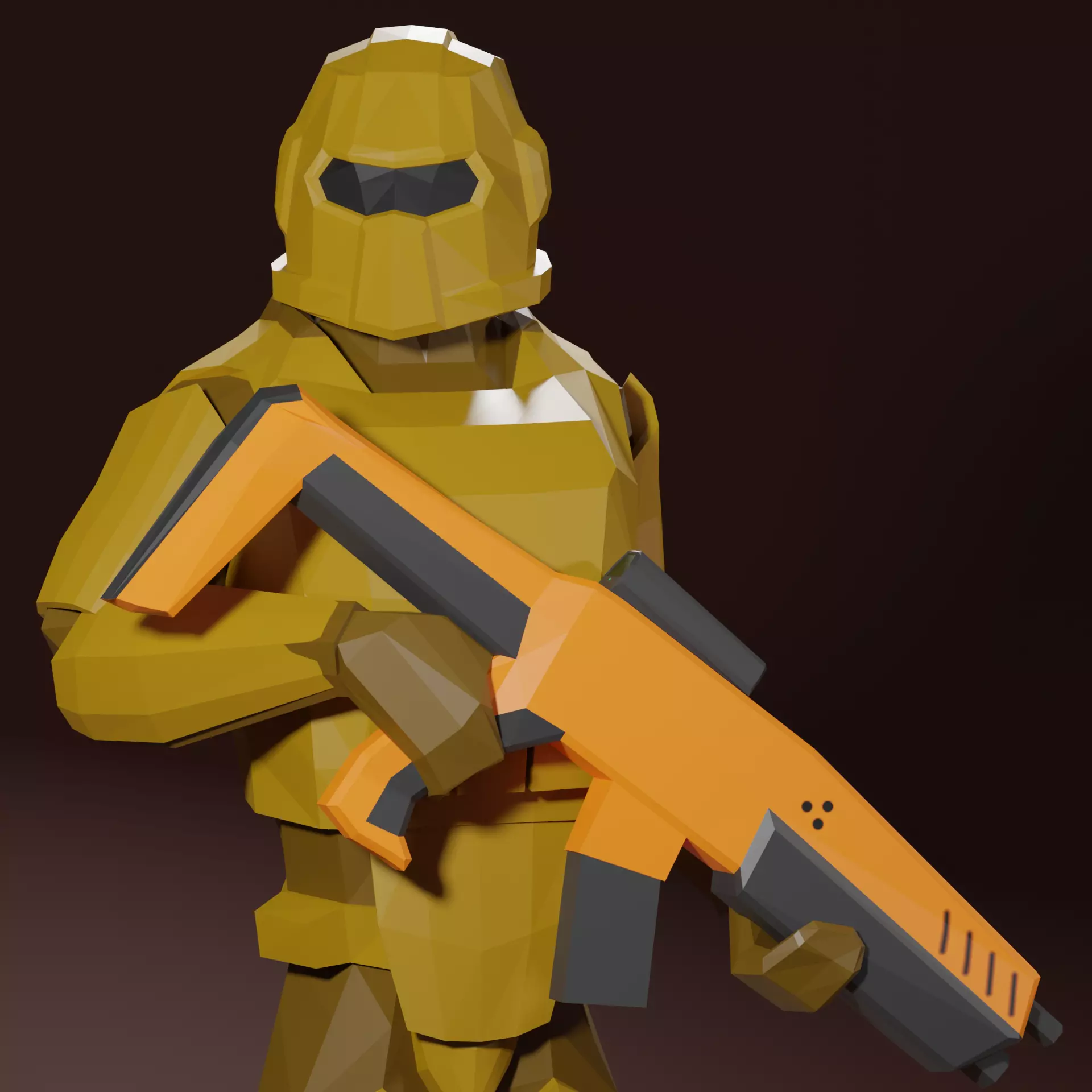 Sci - Fi Marine Low Poly for AR and VR Low-poly 3D model_0