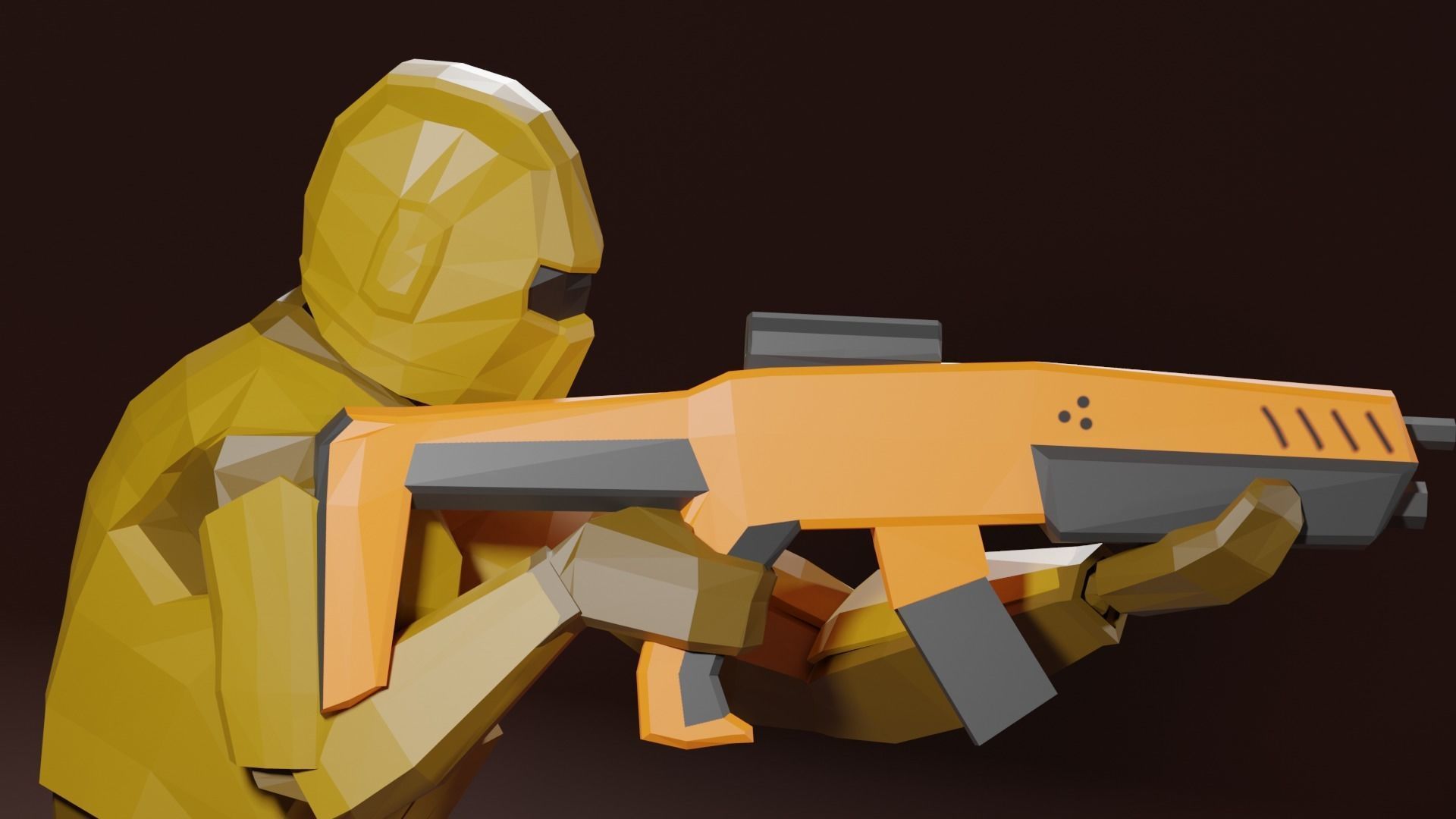 Sci - Fi Marine Low Poly for AR and VR Low-poly 3D model_5