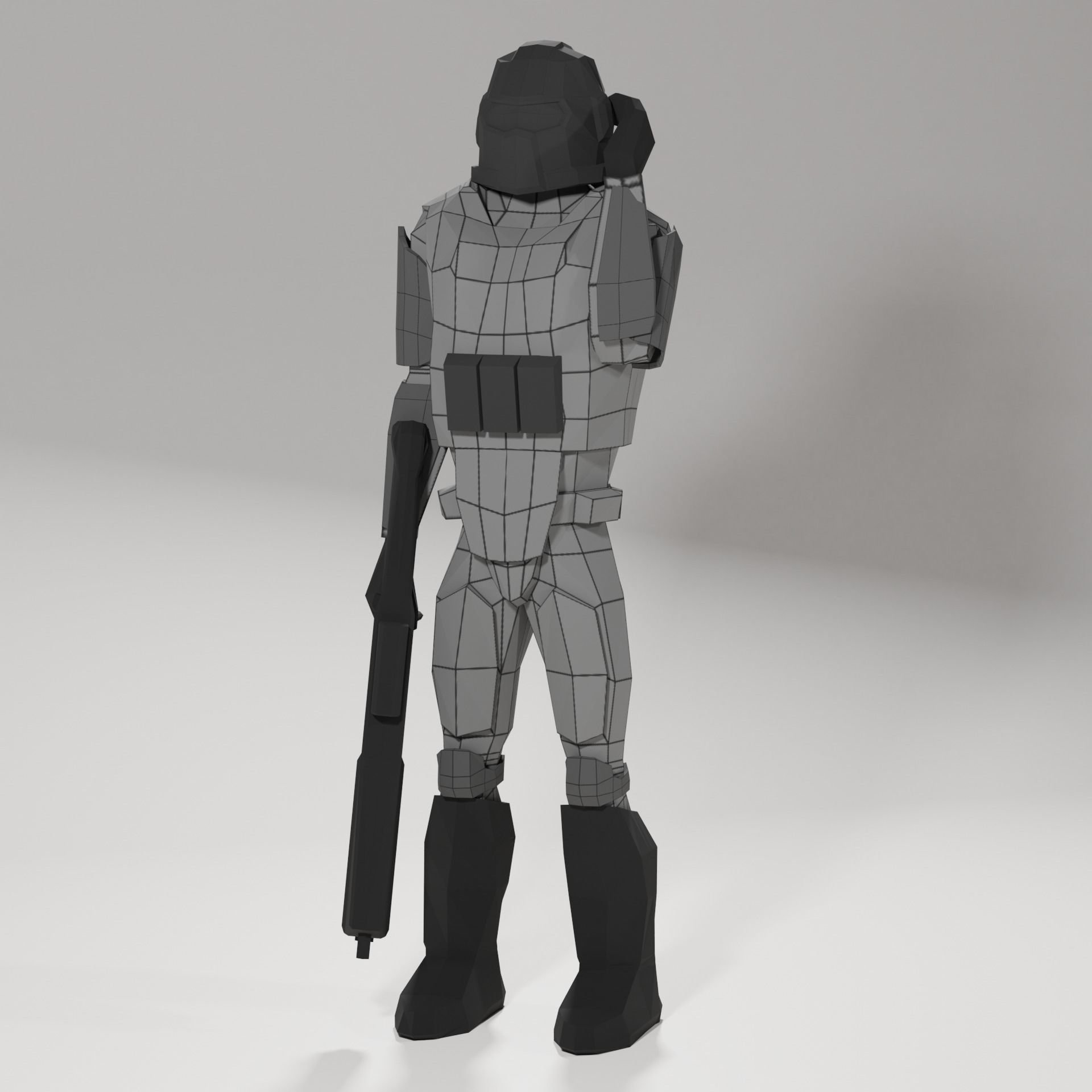 Sci - Fi Marine Low Poly for AR and VR Low-poly 3D model_6