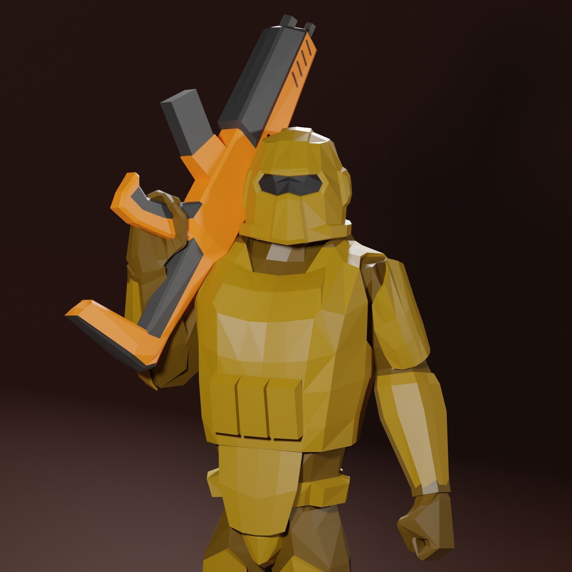 Sci - Fi Marine Low Poly for AR and VR Low-poly 3D model_3