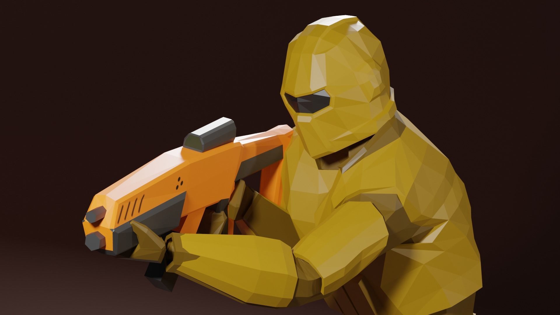 Sci - Fi Marine Low Poly for AR and VR Low-poly 3D model_4