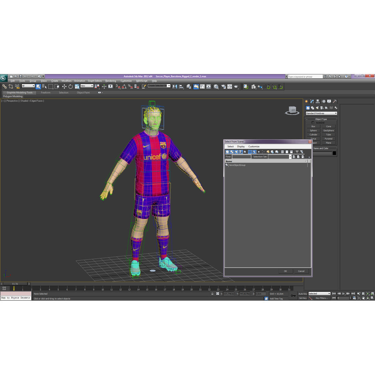 Soccer Player Barcelona Rigged 3D model_20