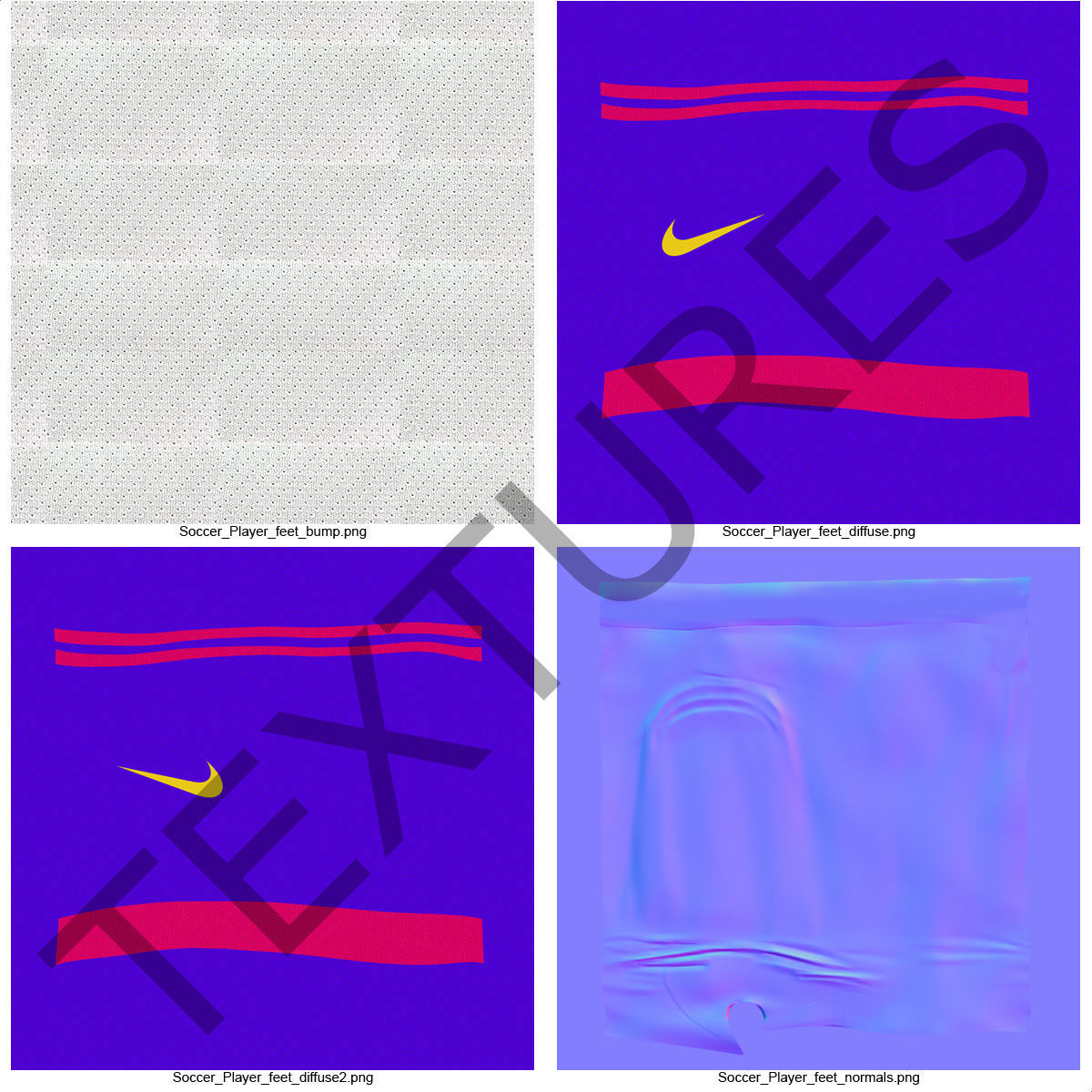 Soccer Player Barcelona Rigged 3D model_19