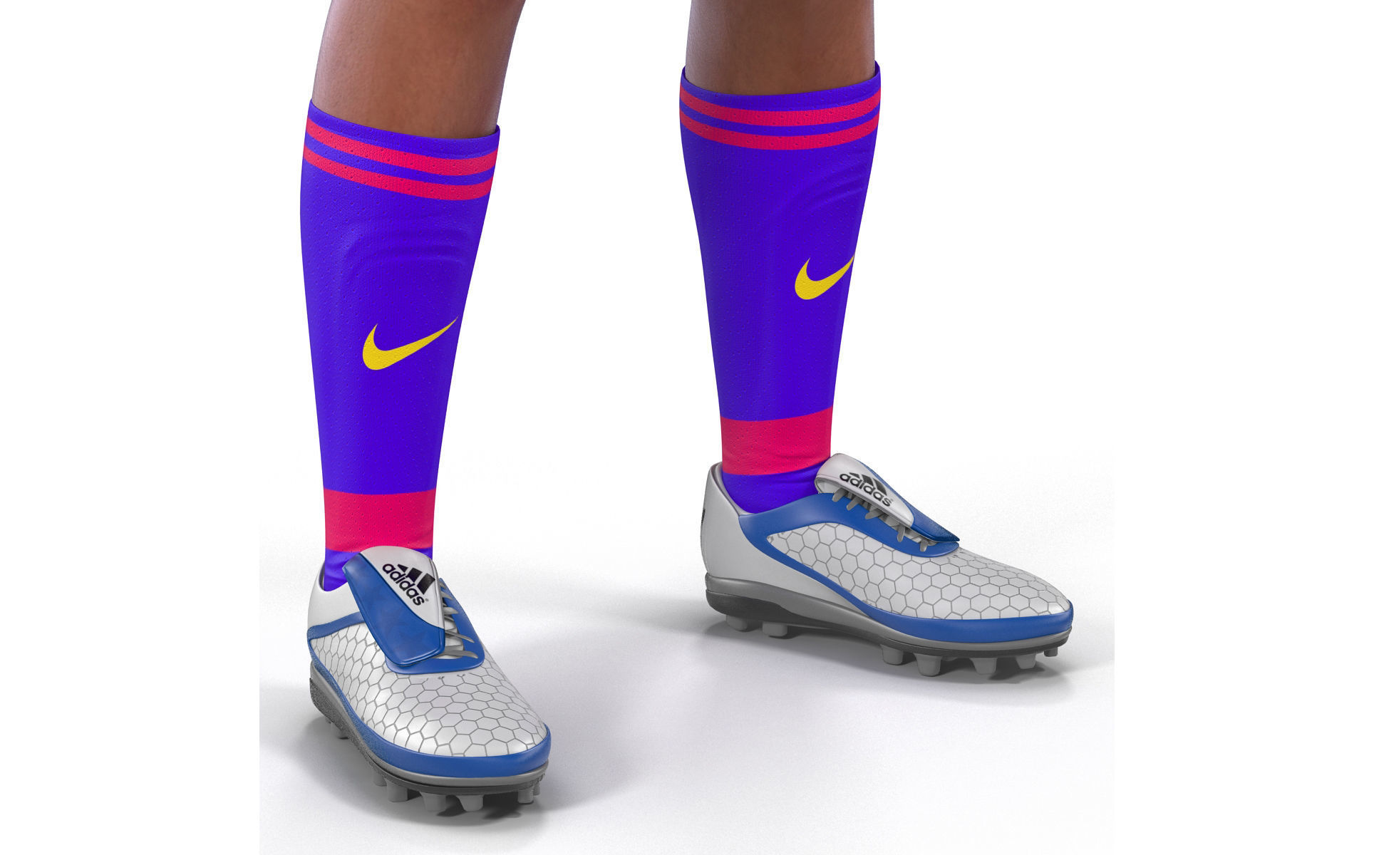 Soccer Player Barcelona Rigged 3D model_14