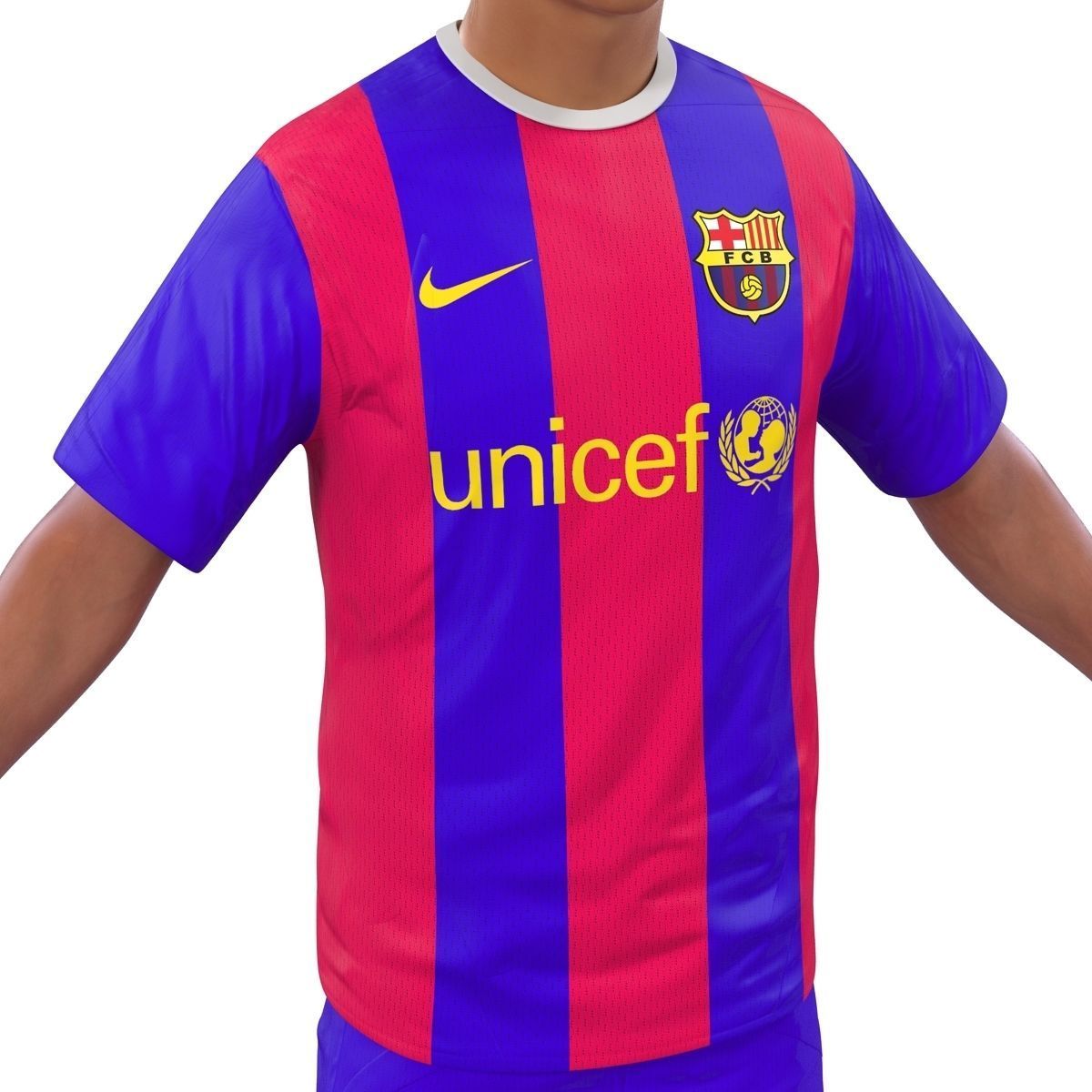 Soccer Player Barcelona Rigged 3D model_10