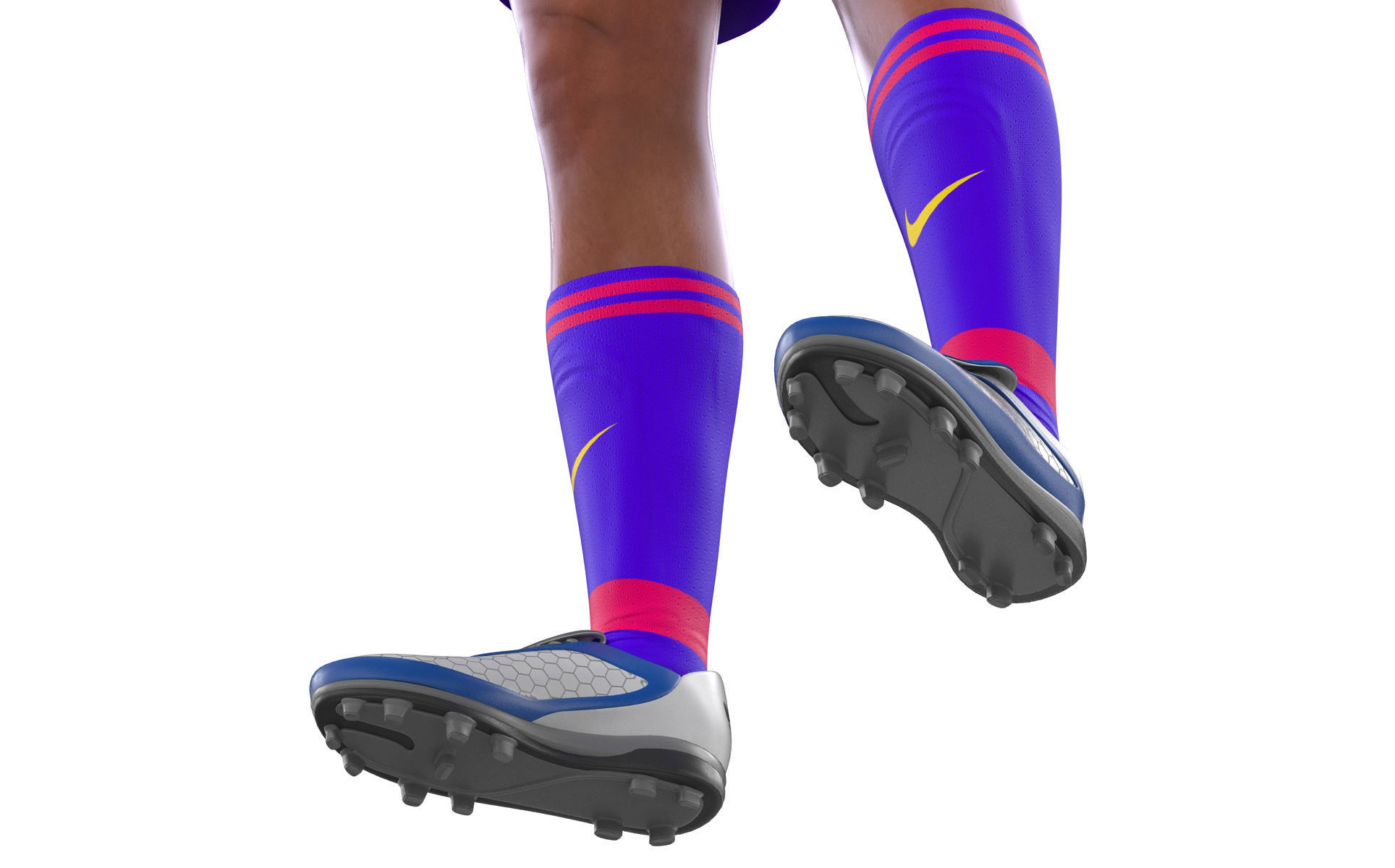 Soccer Player Barcelona Rigged 3D model_15