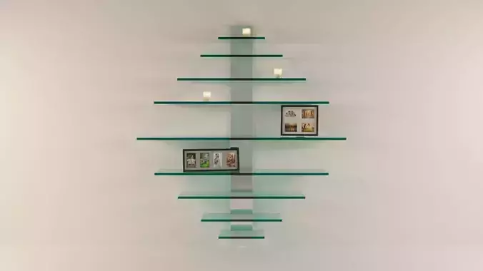 Steel and glass shelf