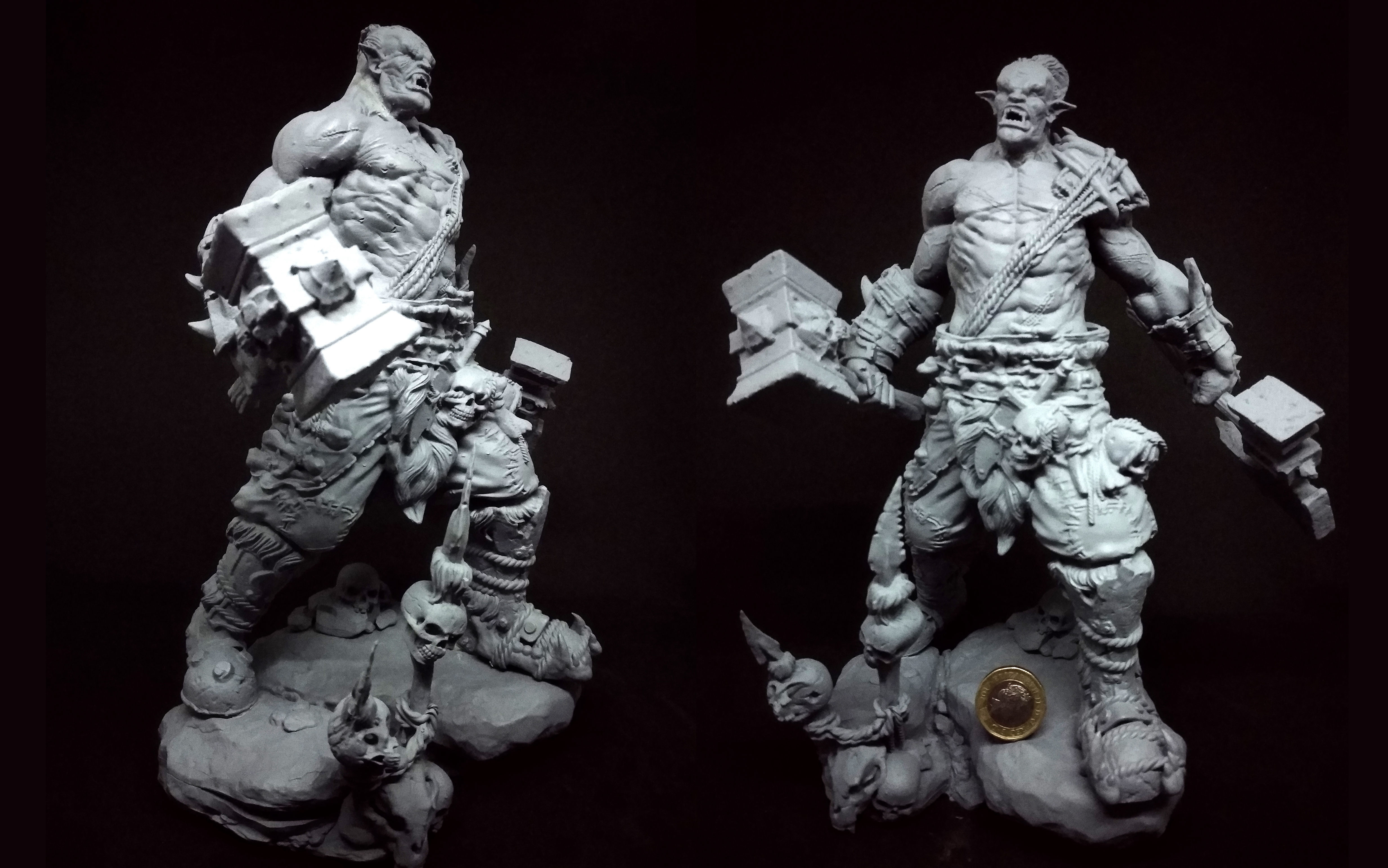 ORC BERSERK STATUE - 25 cm 12parts 3D print model_11