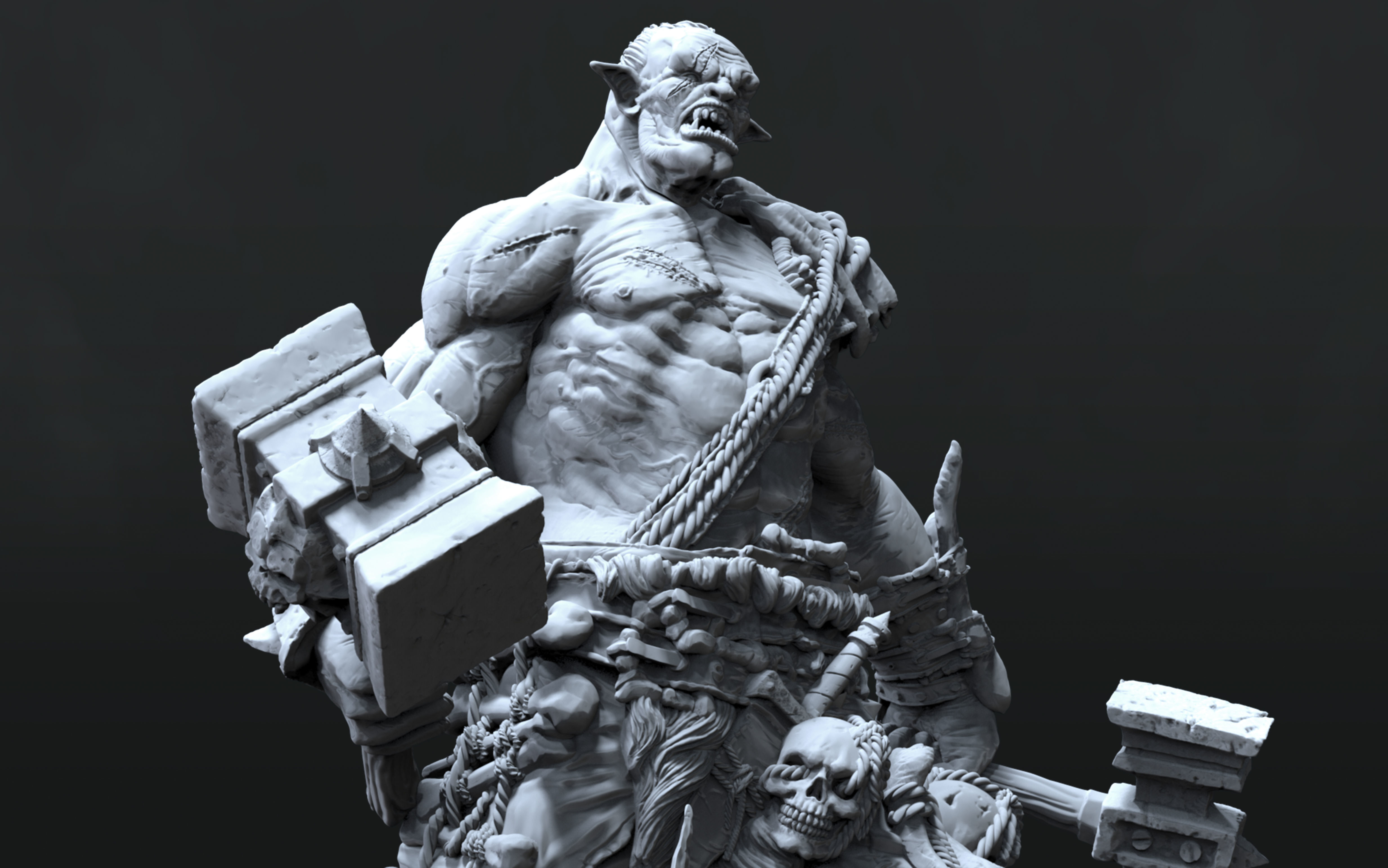ORC BERSERK STATUE - 25 cm 12parts 3D print model_5