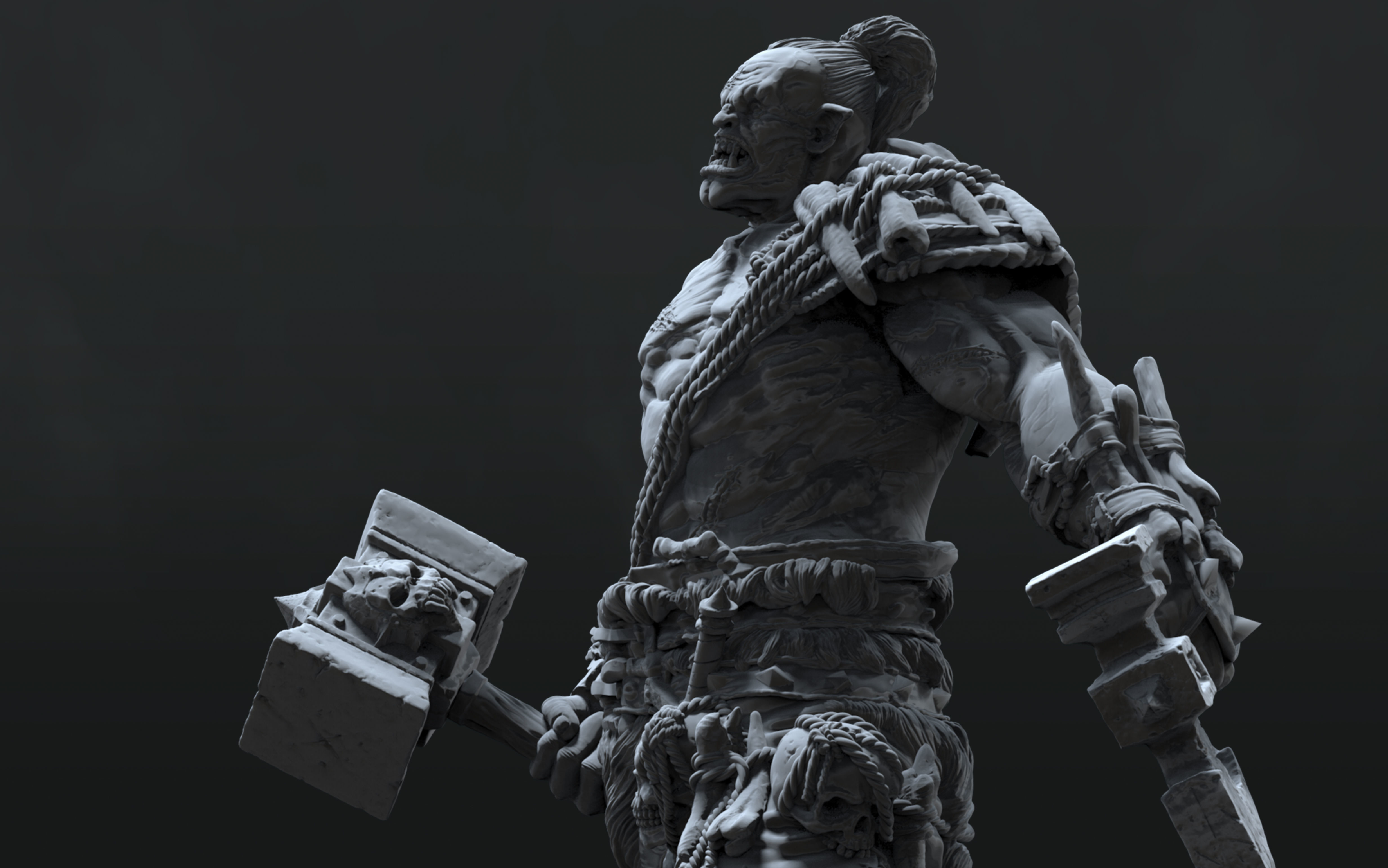 ORC BERSERK STATUE - 25 cm 12parts 3D print model_6