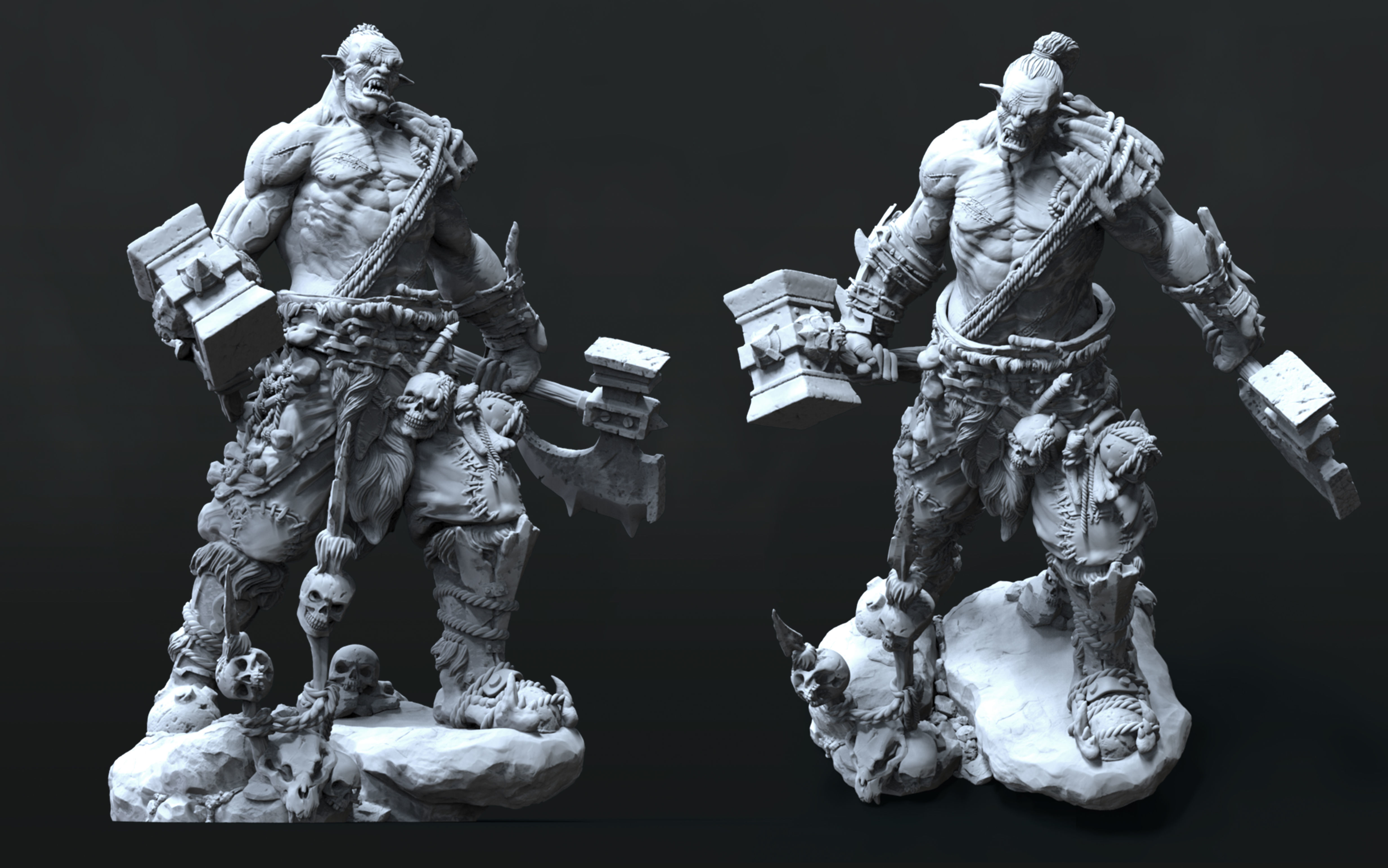 ORC BERSERK STATUE - 25 cm 12parts 3D print model_1
