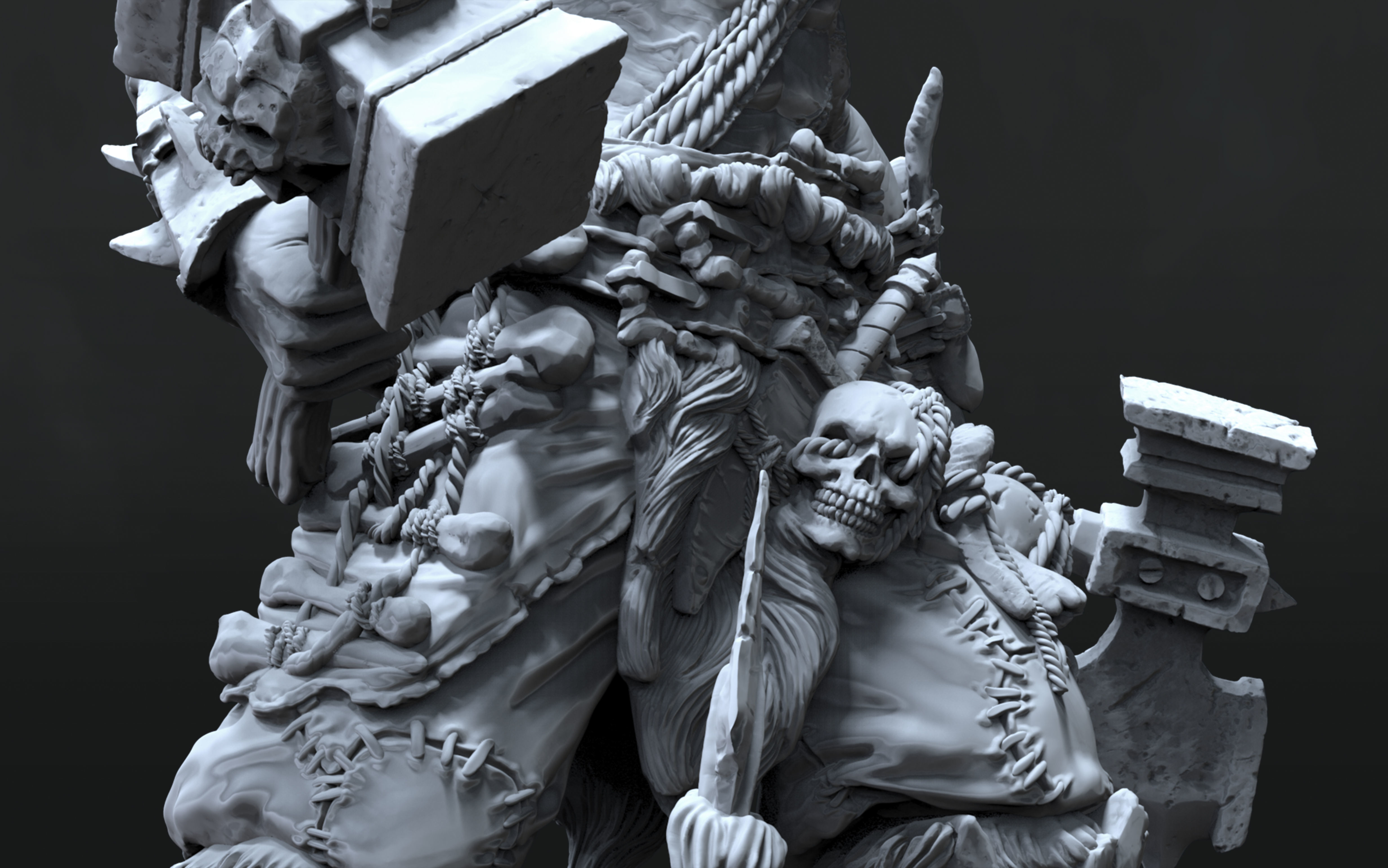 ORC BERSERK STATUE - 25 cm 12parts 3D print model_3