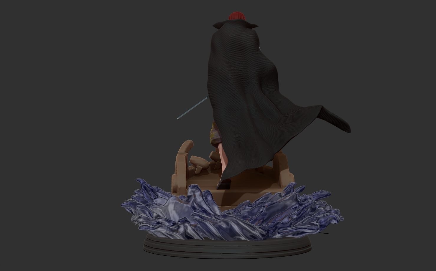 red hair shanks 3d print statue - one piece figurine 3D print model_12