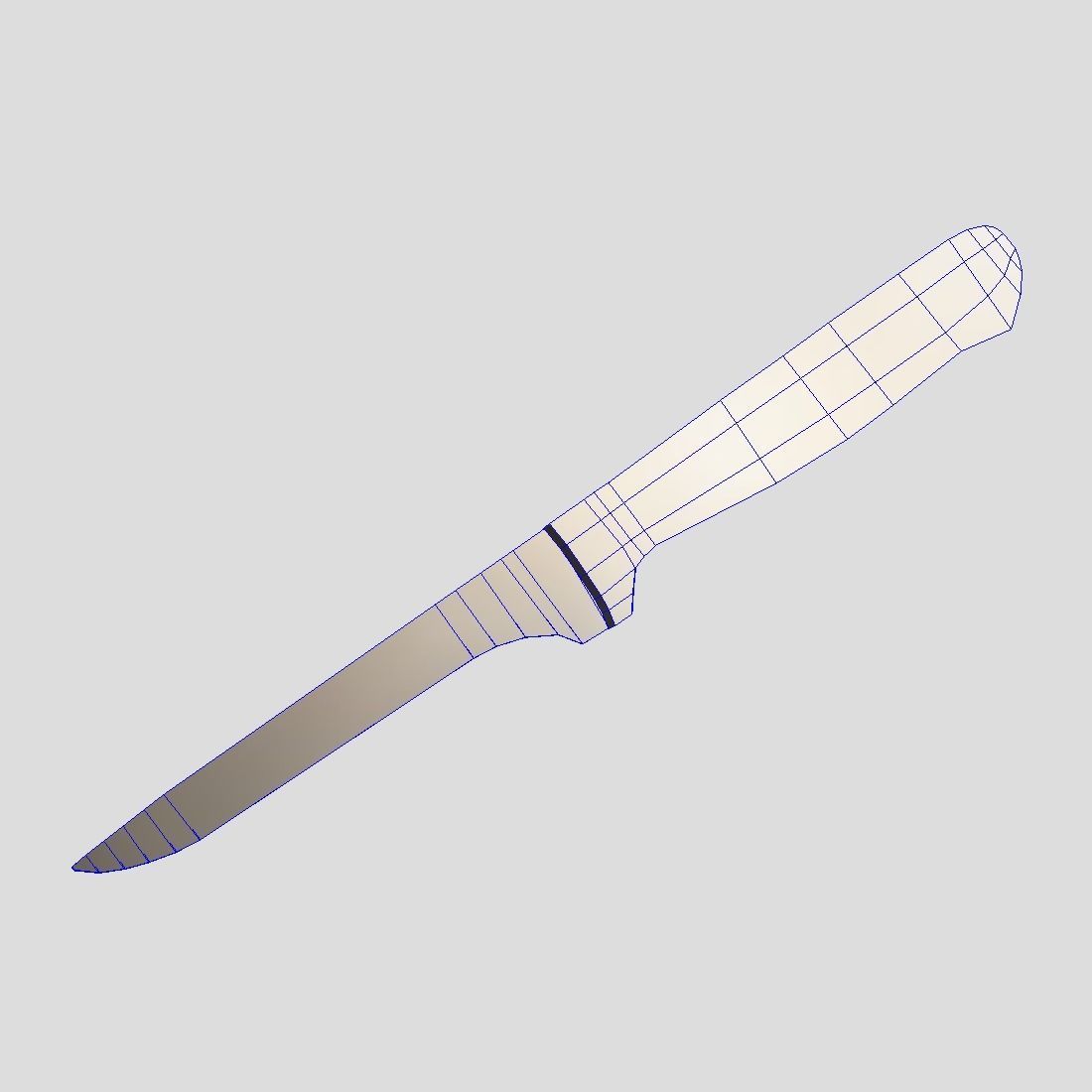 Kitchen Knife 5 Low-poly 3D model_3