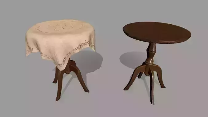 Table with cloth covering it