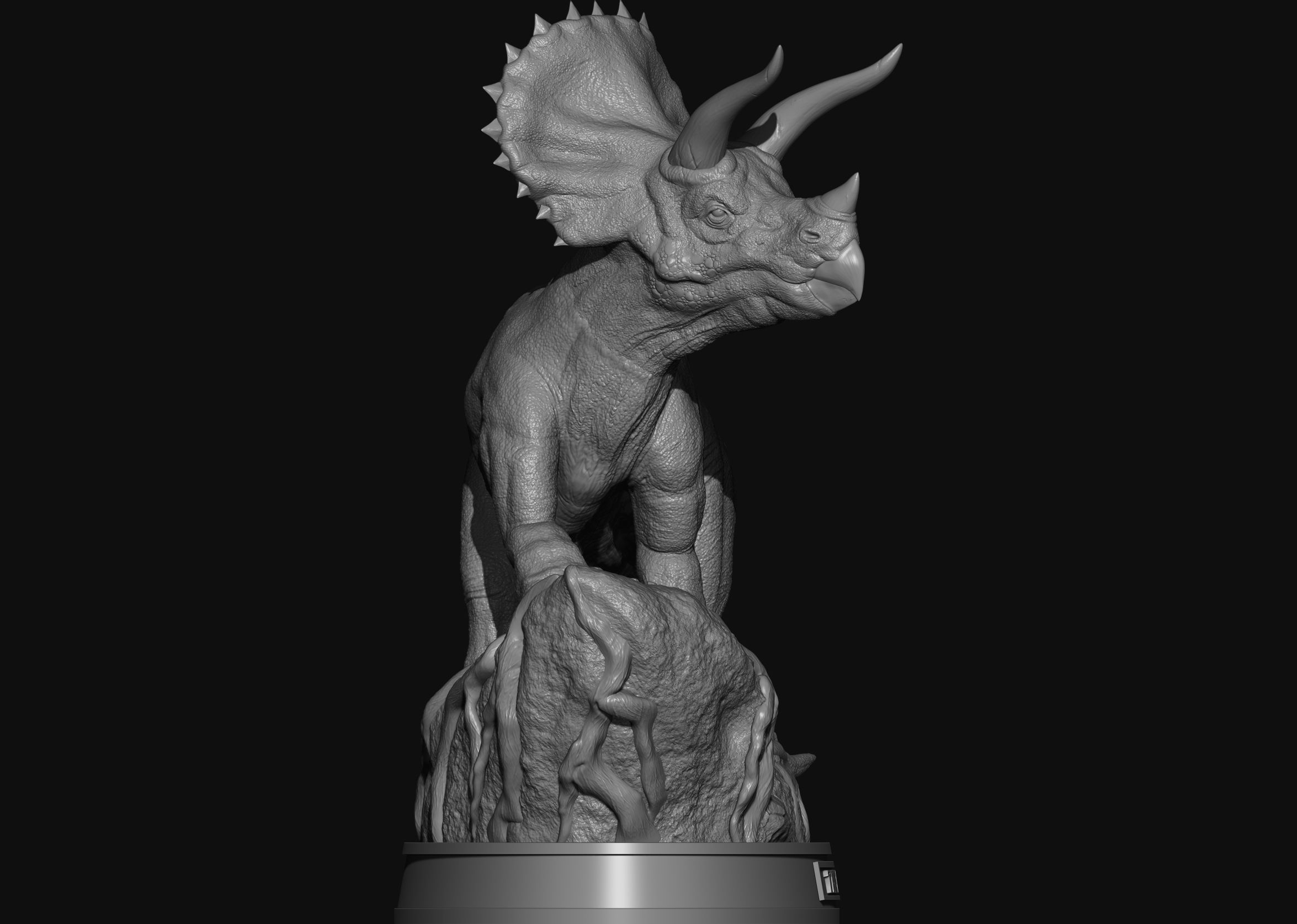 Triceratops 3D print model 3D print model_3