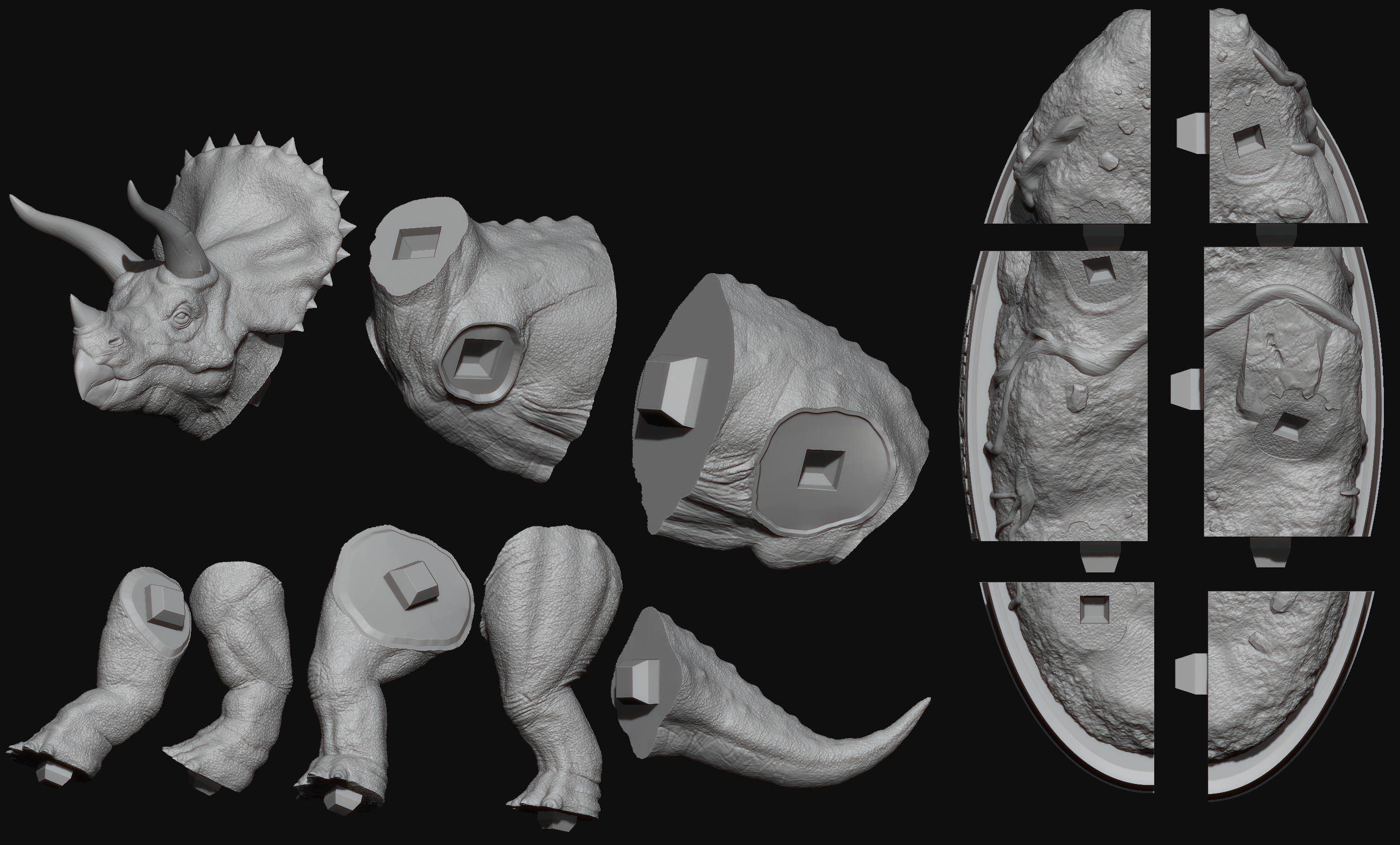 Triceratops 3D print model 3D print model_6