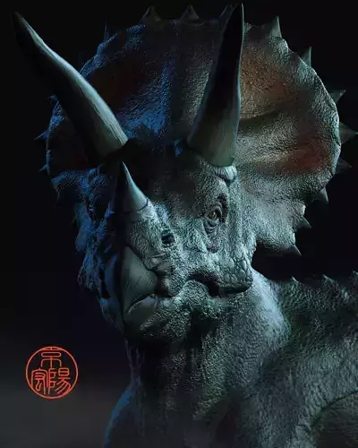 Triceratops 3D print model 3D print model