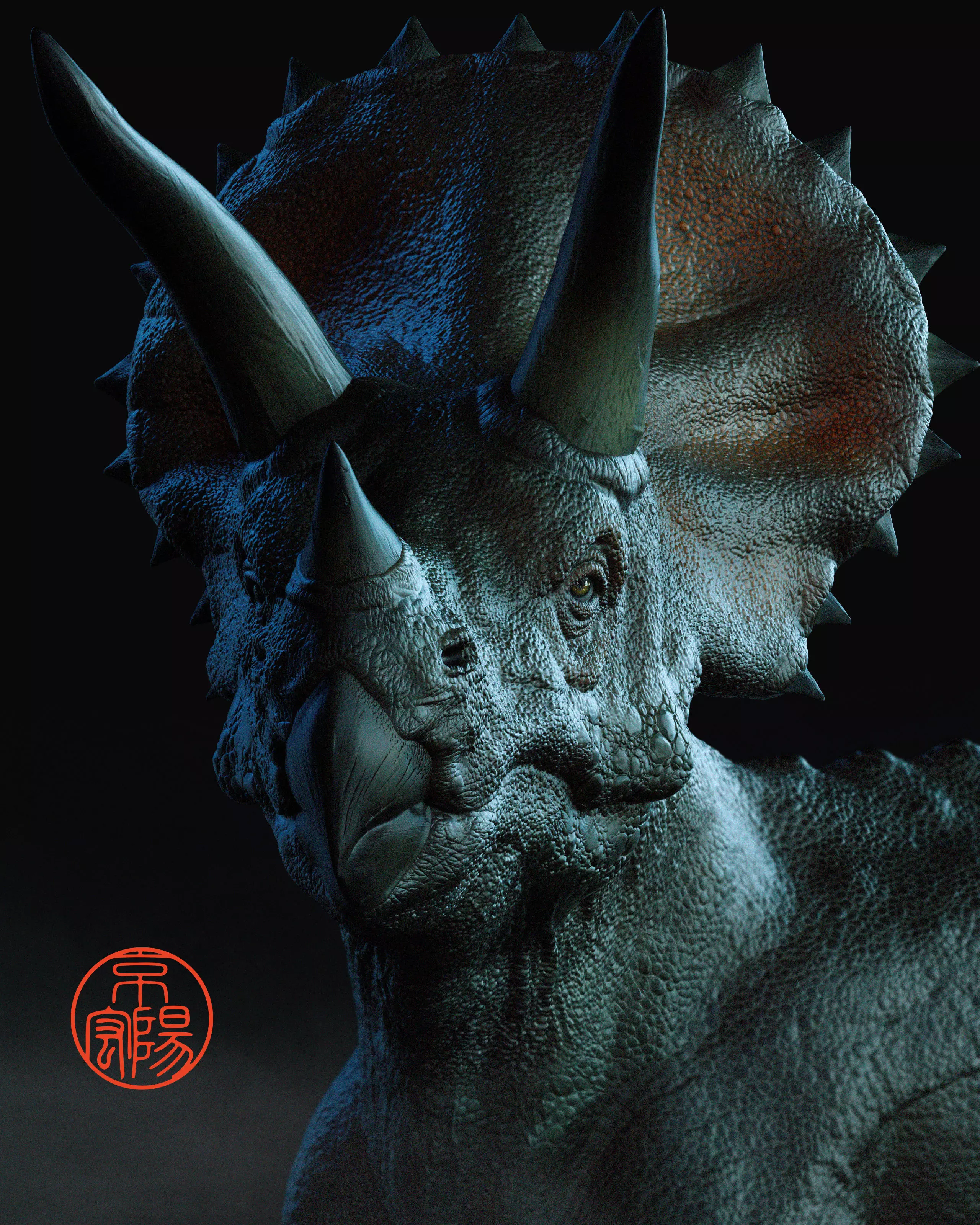 Triceratops 3D print model 3D print model_0