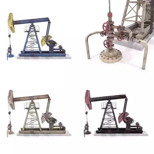 Oil Pumpjack Animated Weathered Pack