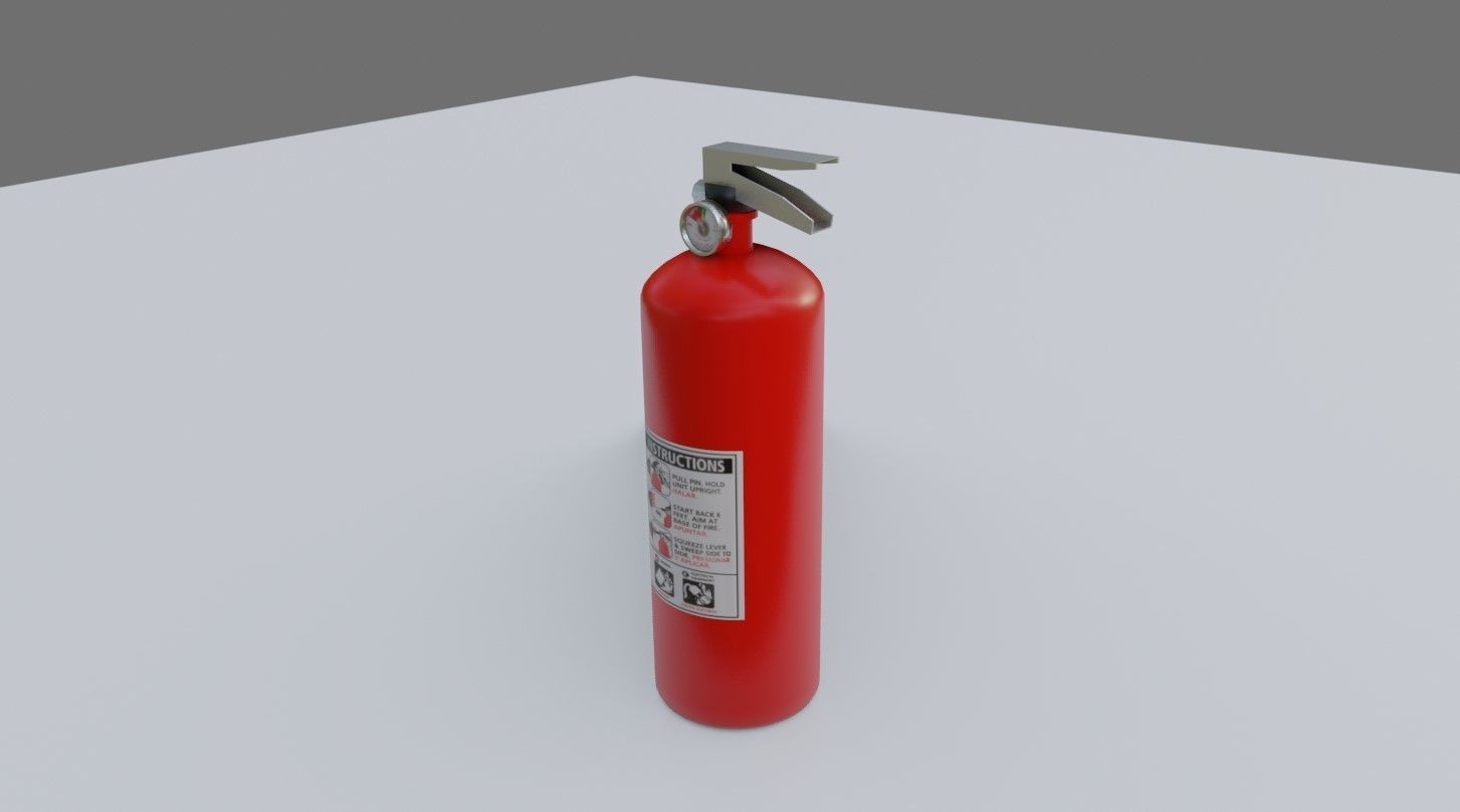Fire Extinguisher - Extintor de incendio Low-poly 3D model_8