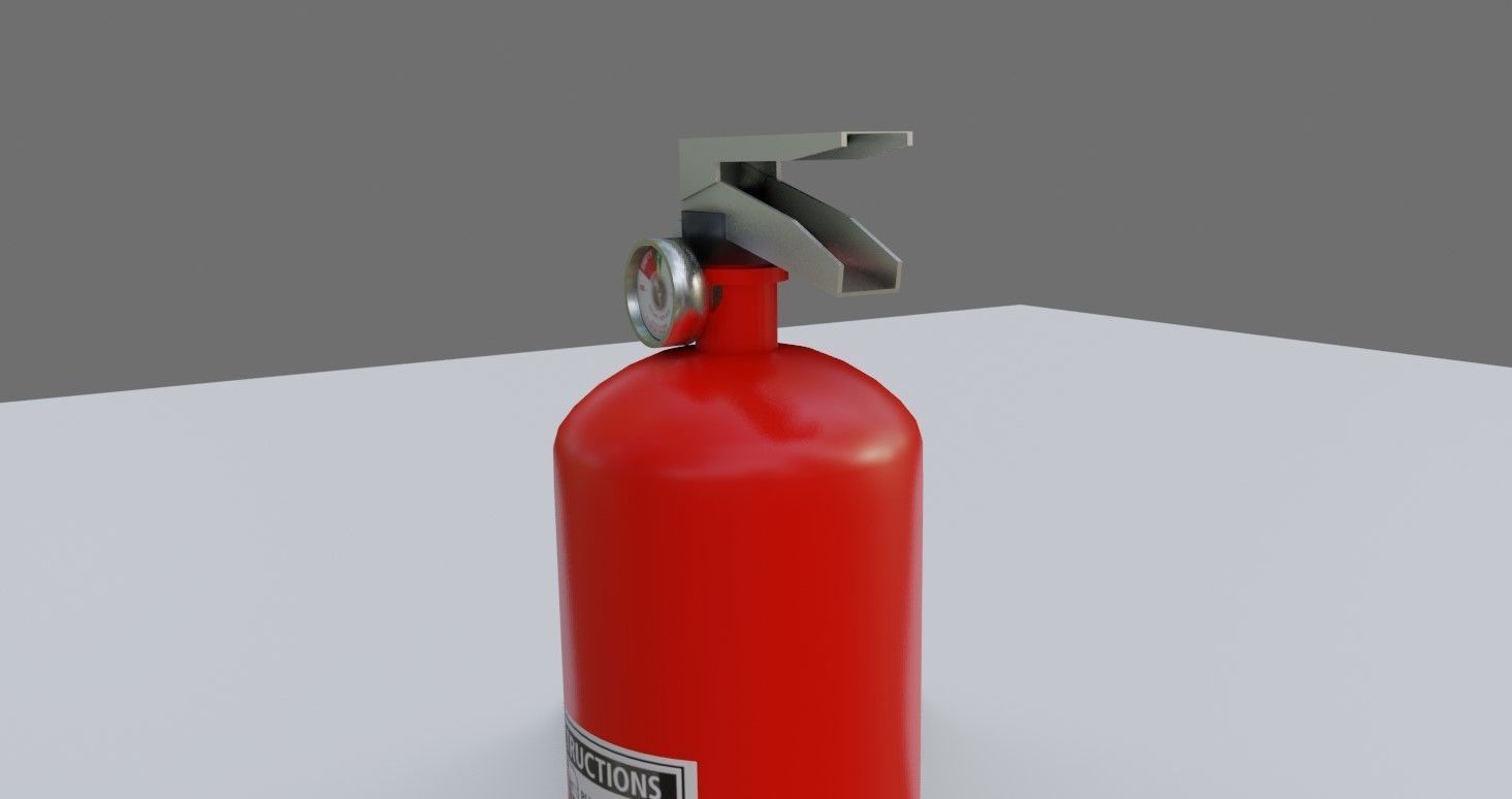 Fire Extinguisher - Extintor de incendio Low-poly 3D model_13